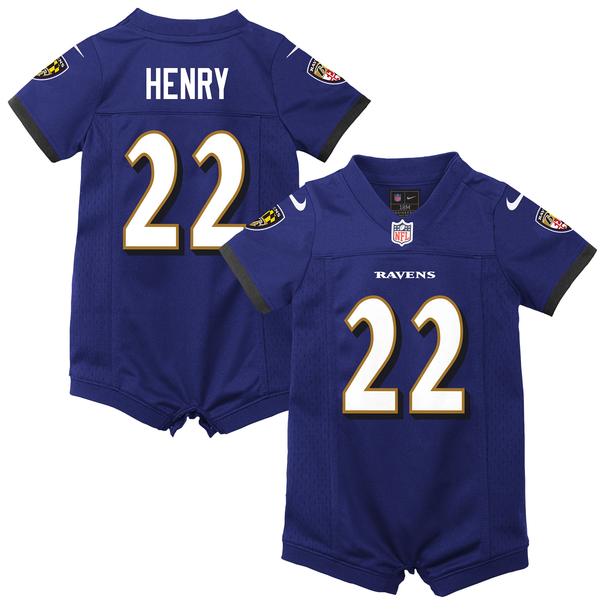 Derrick Henry Baltimore Ravens Newborn & Infant Game Romper Jersey - Purple