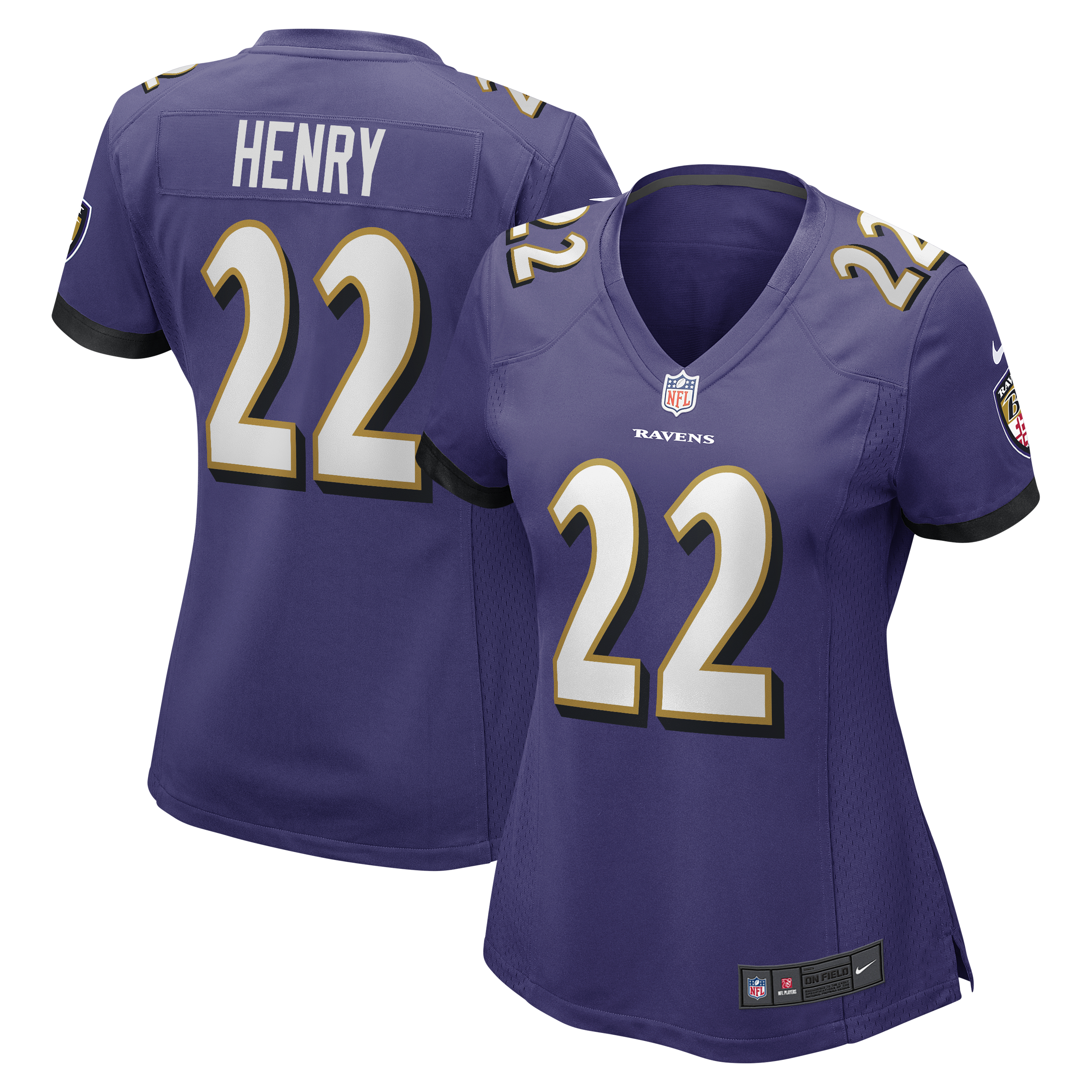 Derrick Henry Baltimore Ravens Women's Game Player Jersey - Purple