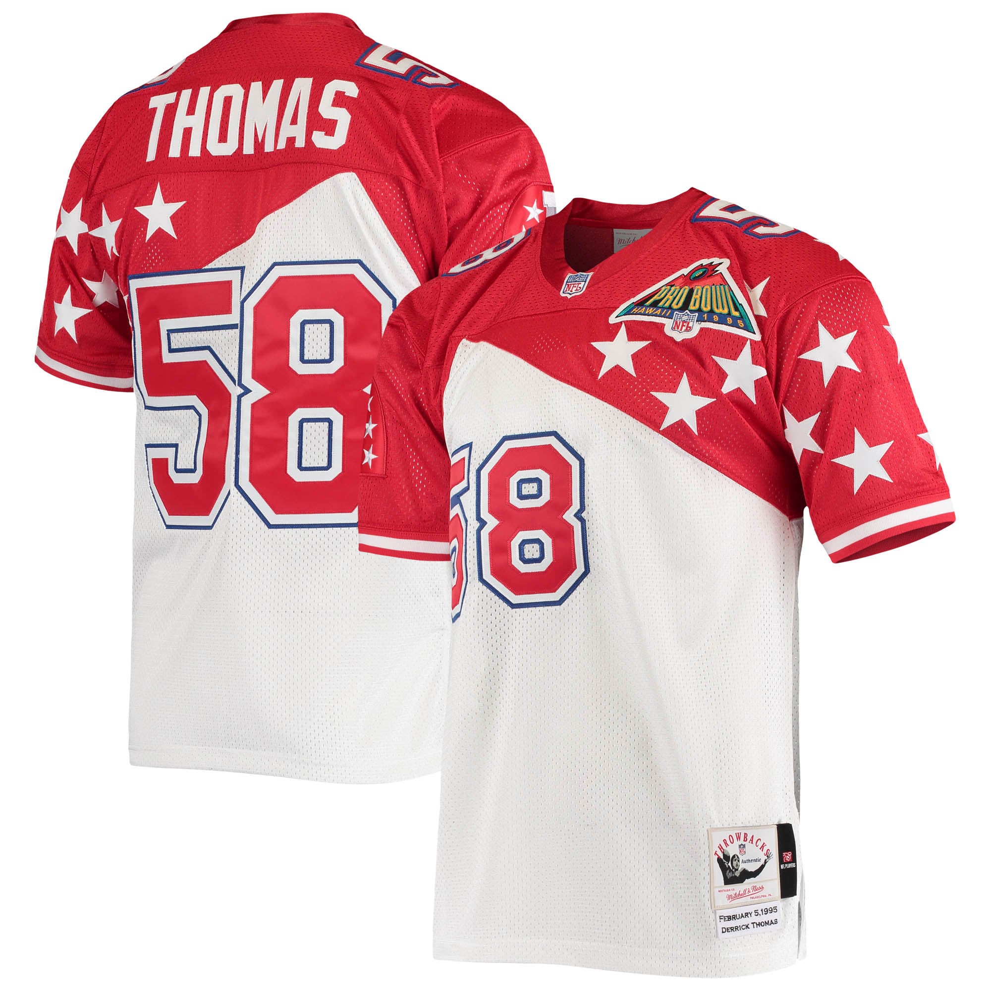 Derrick Thomas AFC 1995 Pro Bowl Jersey - White/Red