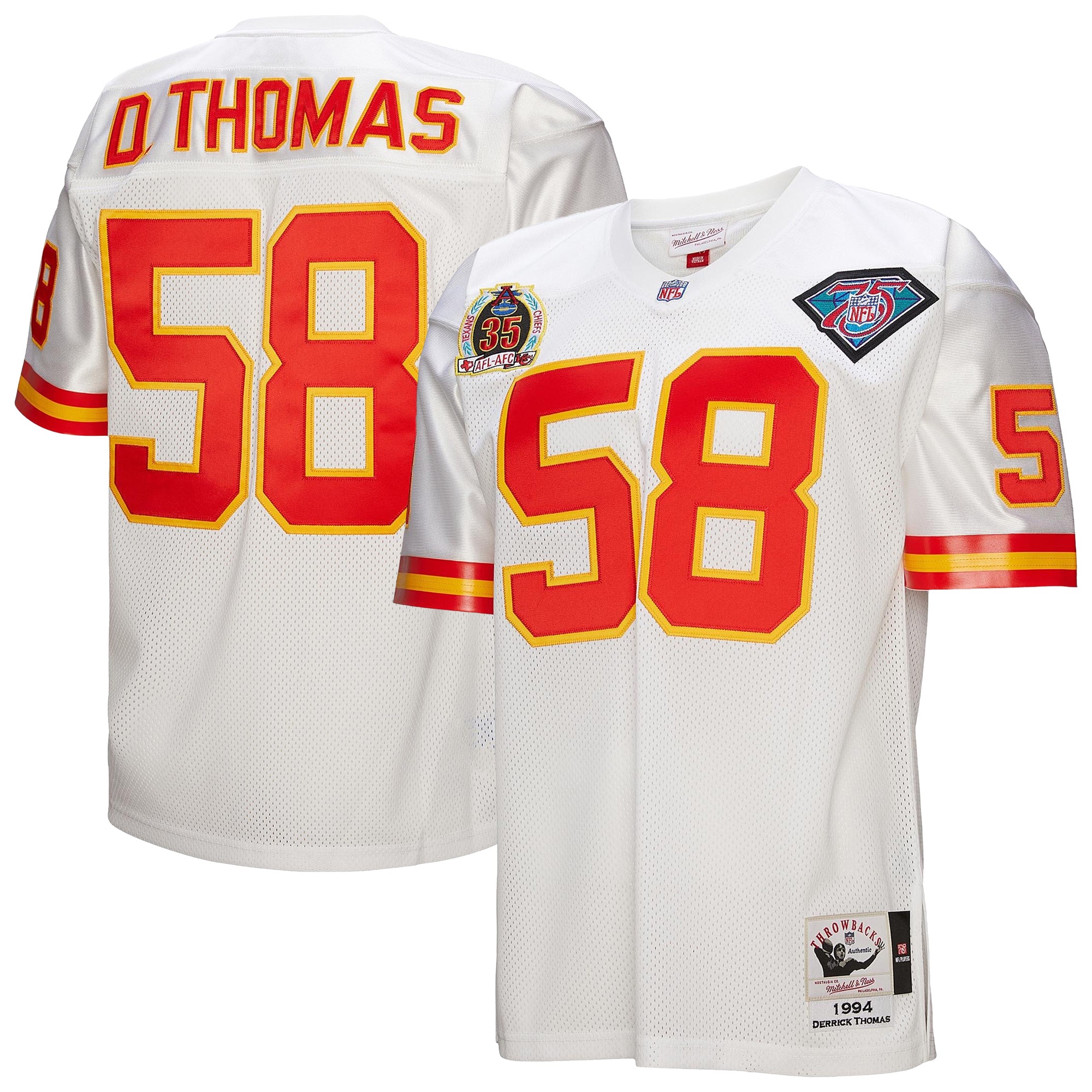 Derrick Thomas Kansas City Chiefs 1994 Throwback Retired Player Jersey - White