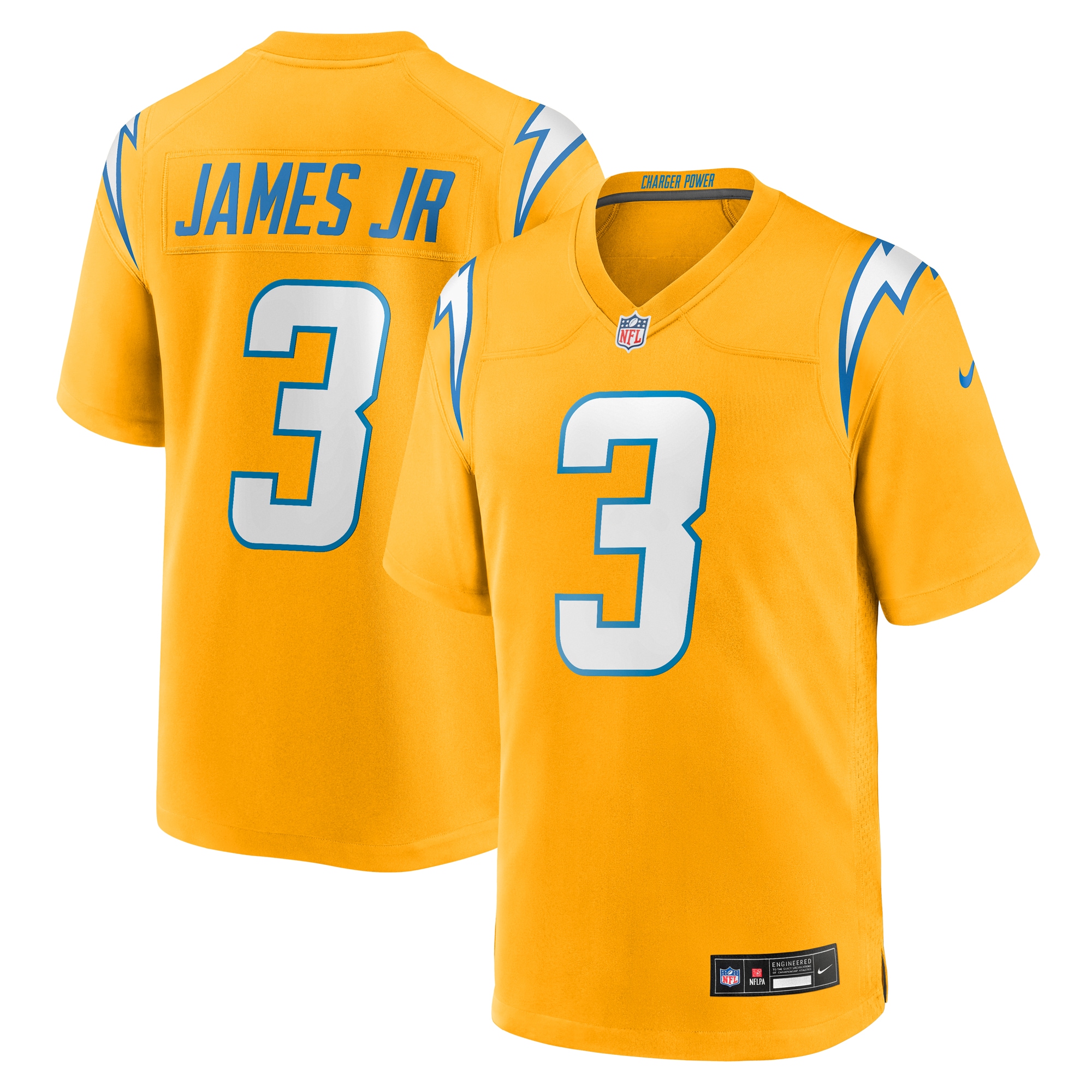 Derwin James Jr. Los Angeles Chargers Youth Alternate Charger Power Game Player Jersey - Gold