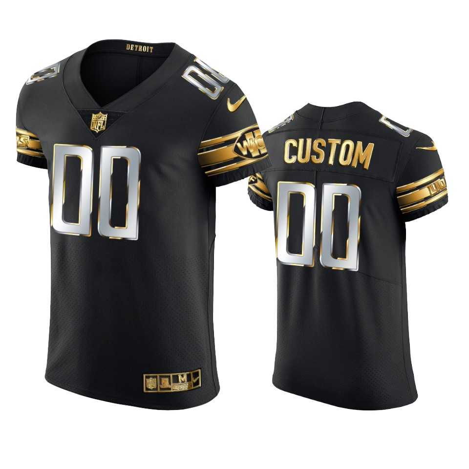 Detroit Lions Black Custom Jersey - Nike NFL