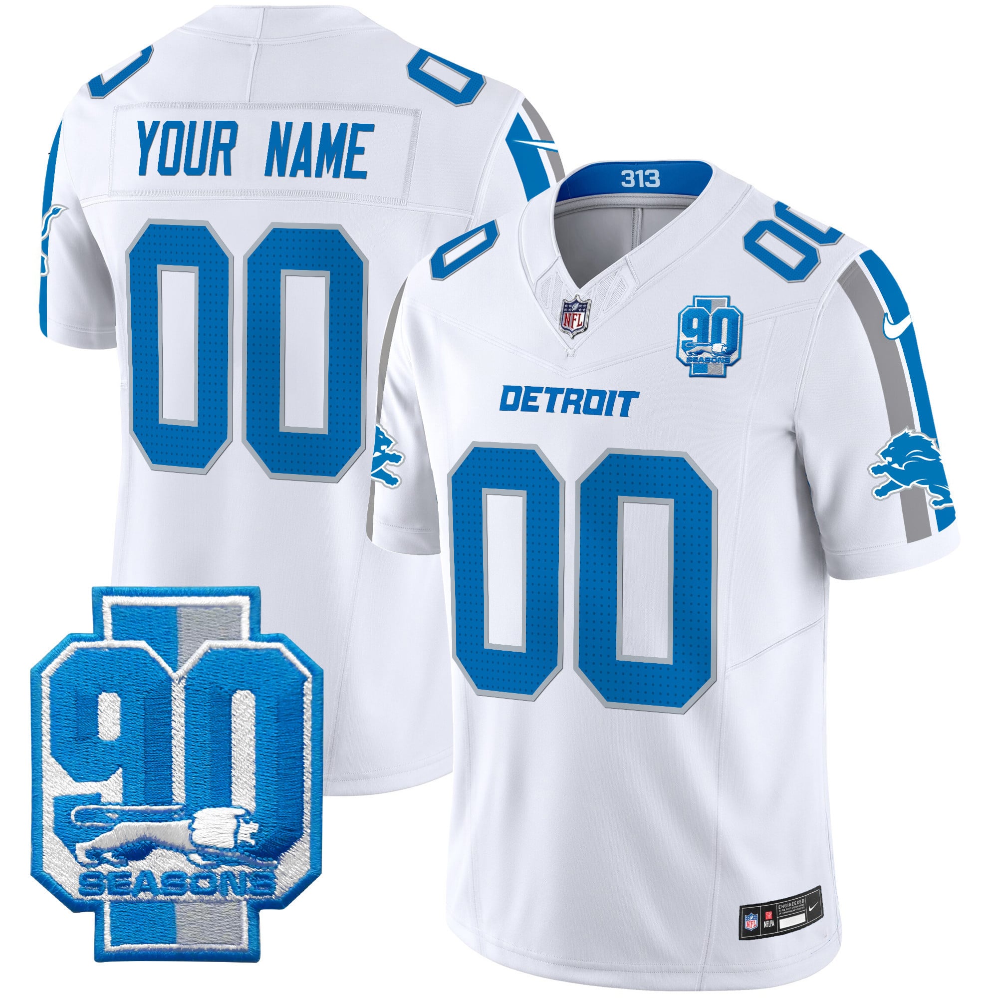 Alternative view of Detroit Lions Black Jersey - Nike - 90th Season Edition