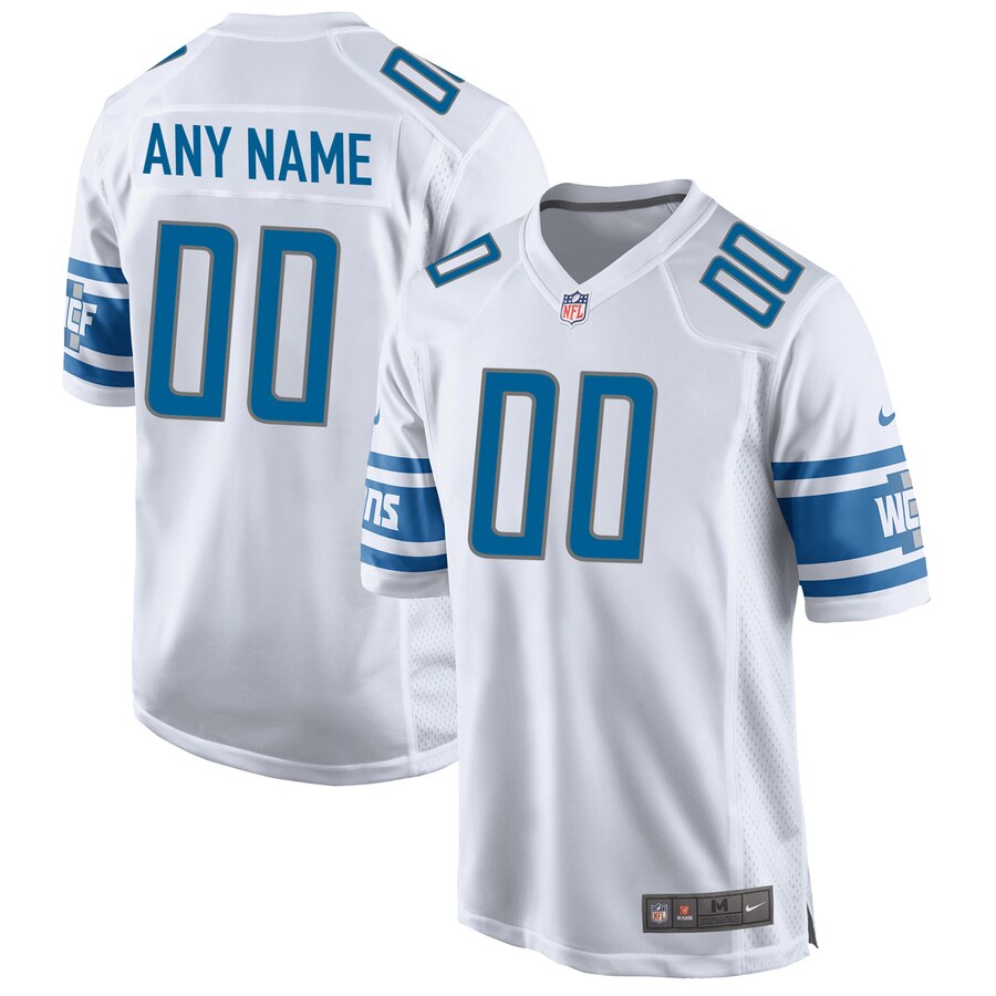 detroit Nike Lions White Custom Jersey - Nike Lions White Custom