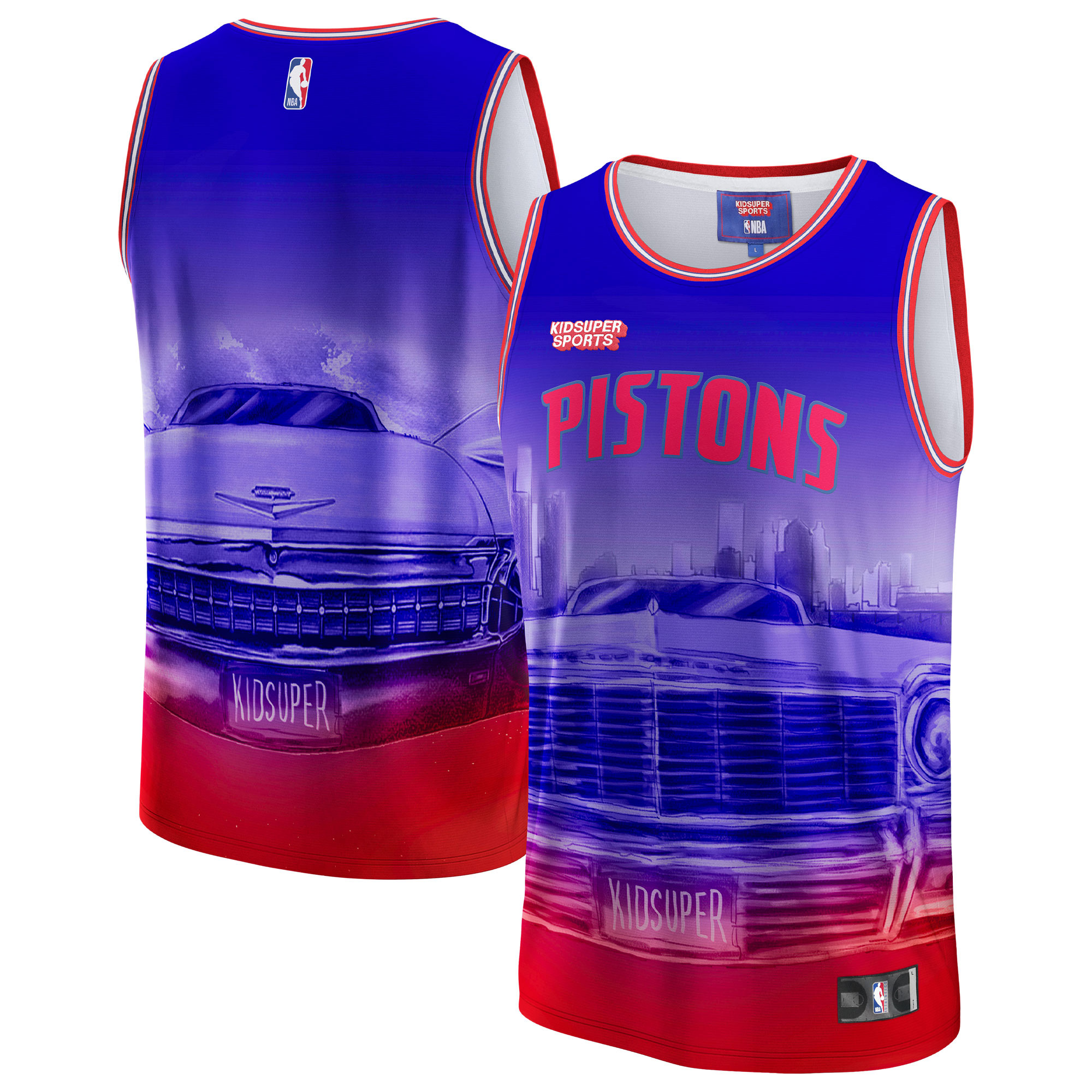 Detroit Pistons & KidSuper Studios by Fanatics Unisex Hometown Jersey - Red