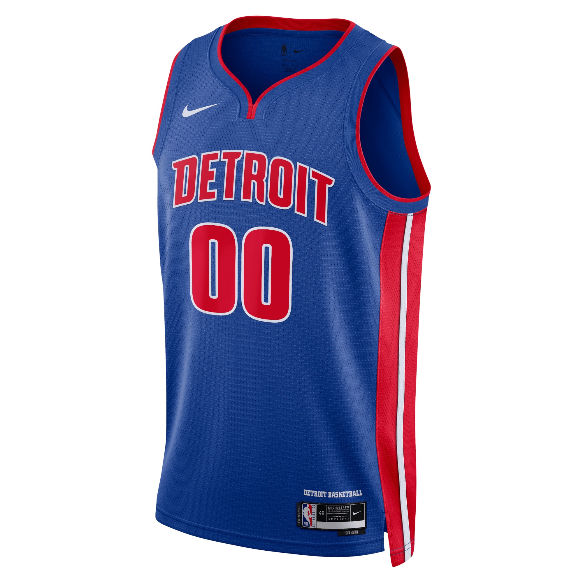 Alternative view of Detroit Pistons Blue Custom Jersey - Nike - Icon Edition