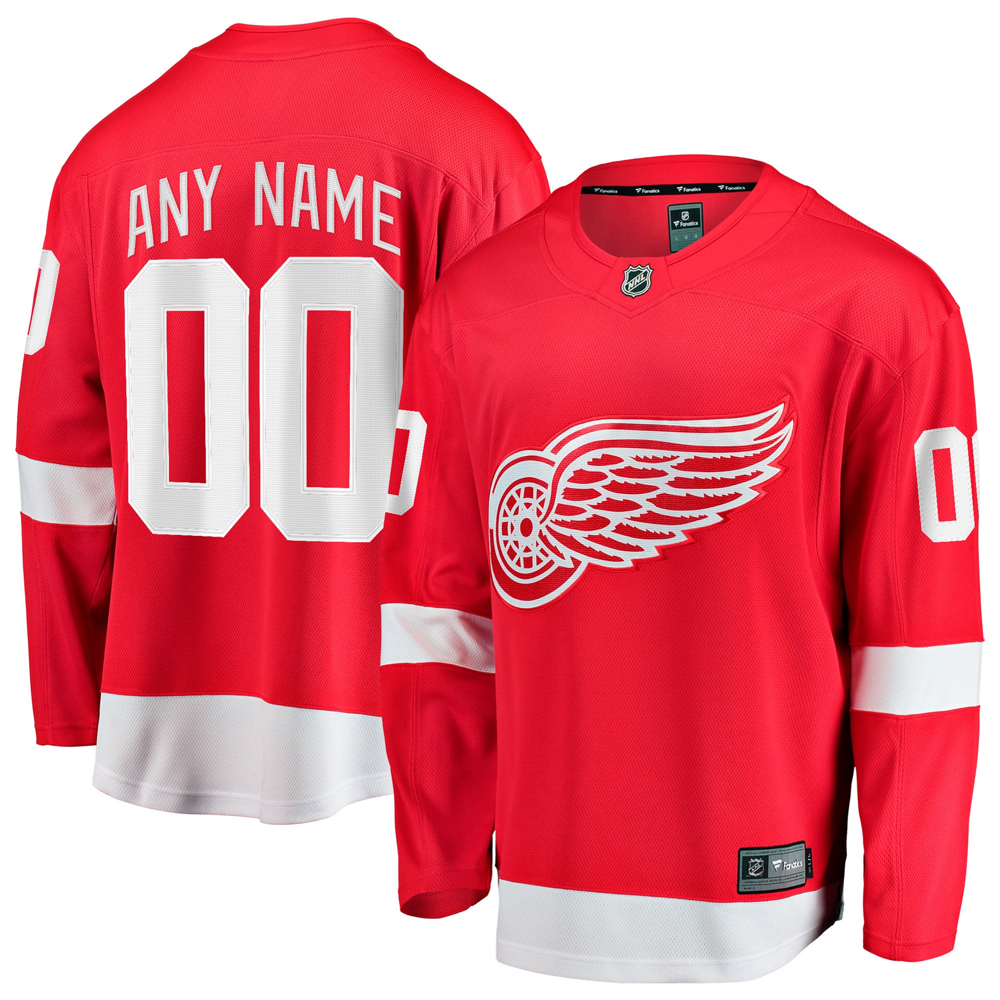 Detroit Red Wings Fanatics Home Breakaway Custom Jersey - Red