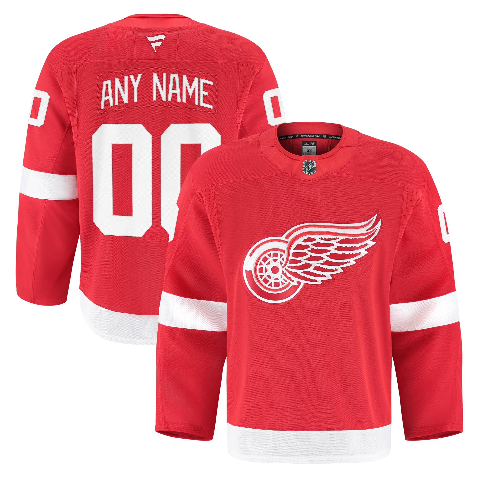Detroit Red Wings Fanatics Home Pro Custom Jersey - Red