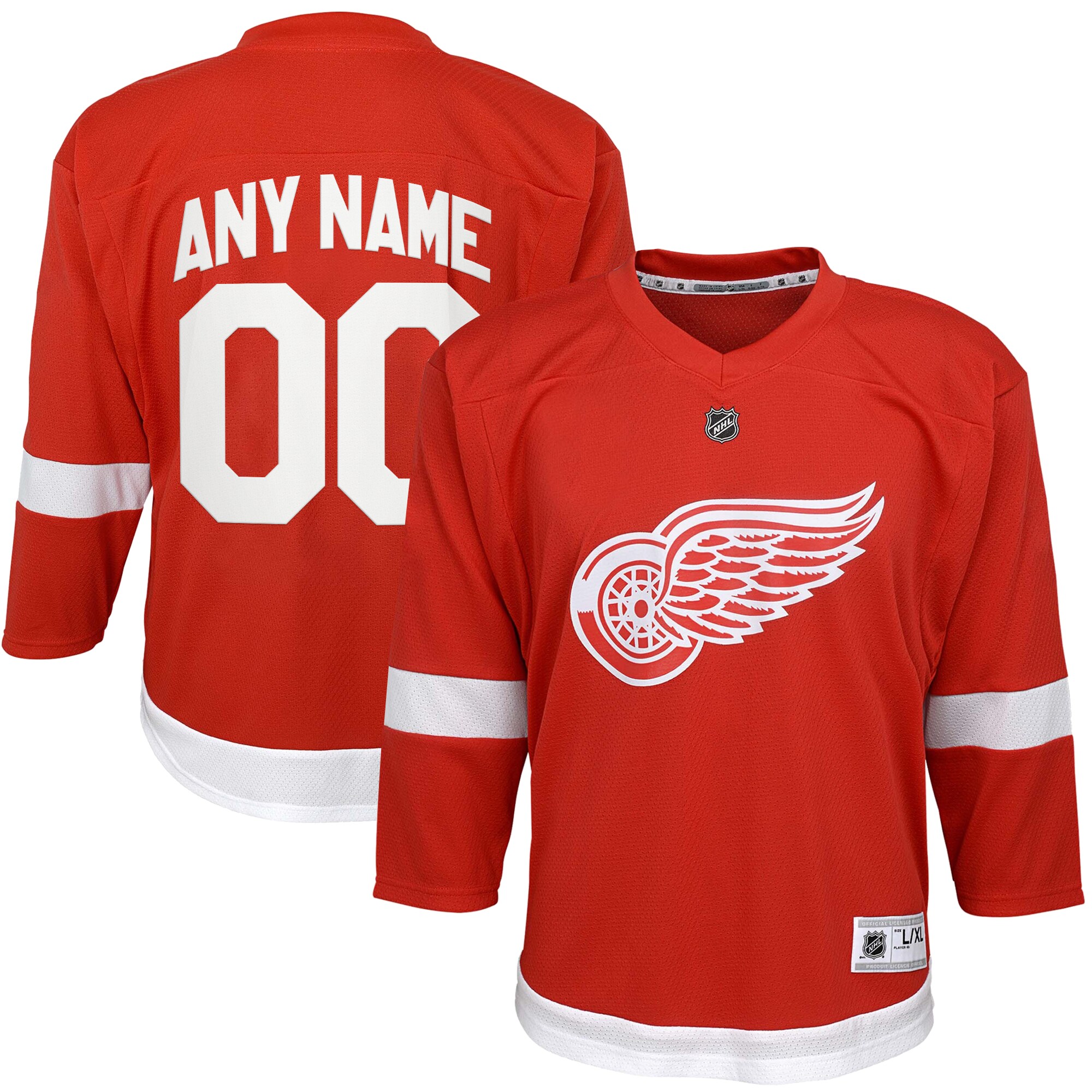 Detroit Red Wings Youth Home Custom Jersey - Red