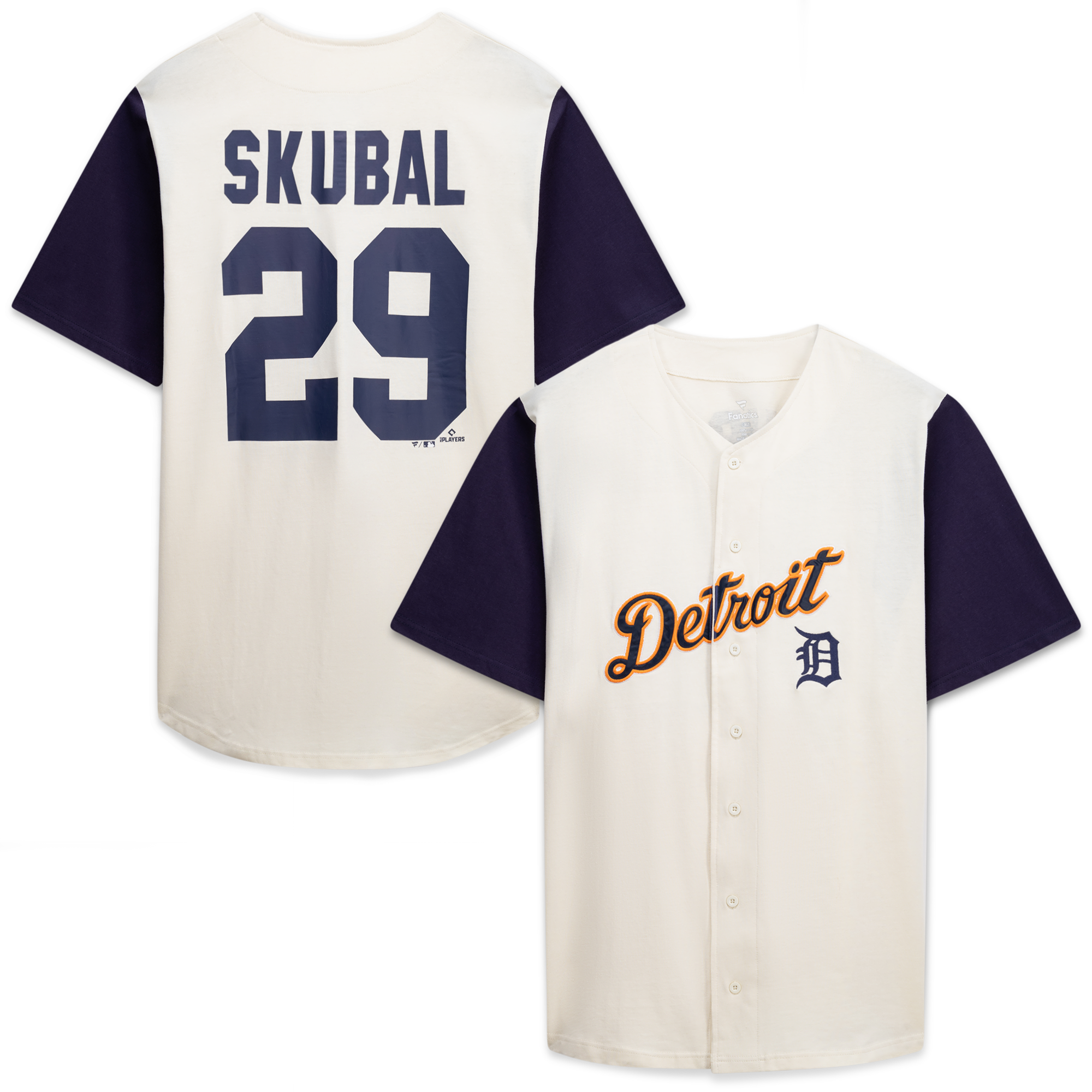 Detroit Tigers Profile Big & Tall Two-Color Fashion Jersey - Cream/Navy