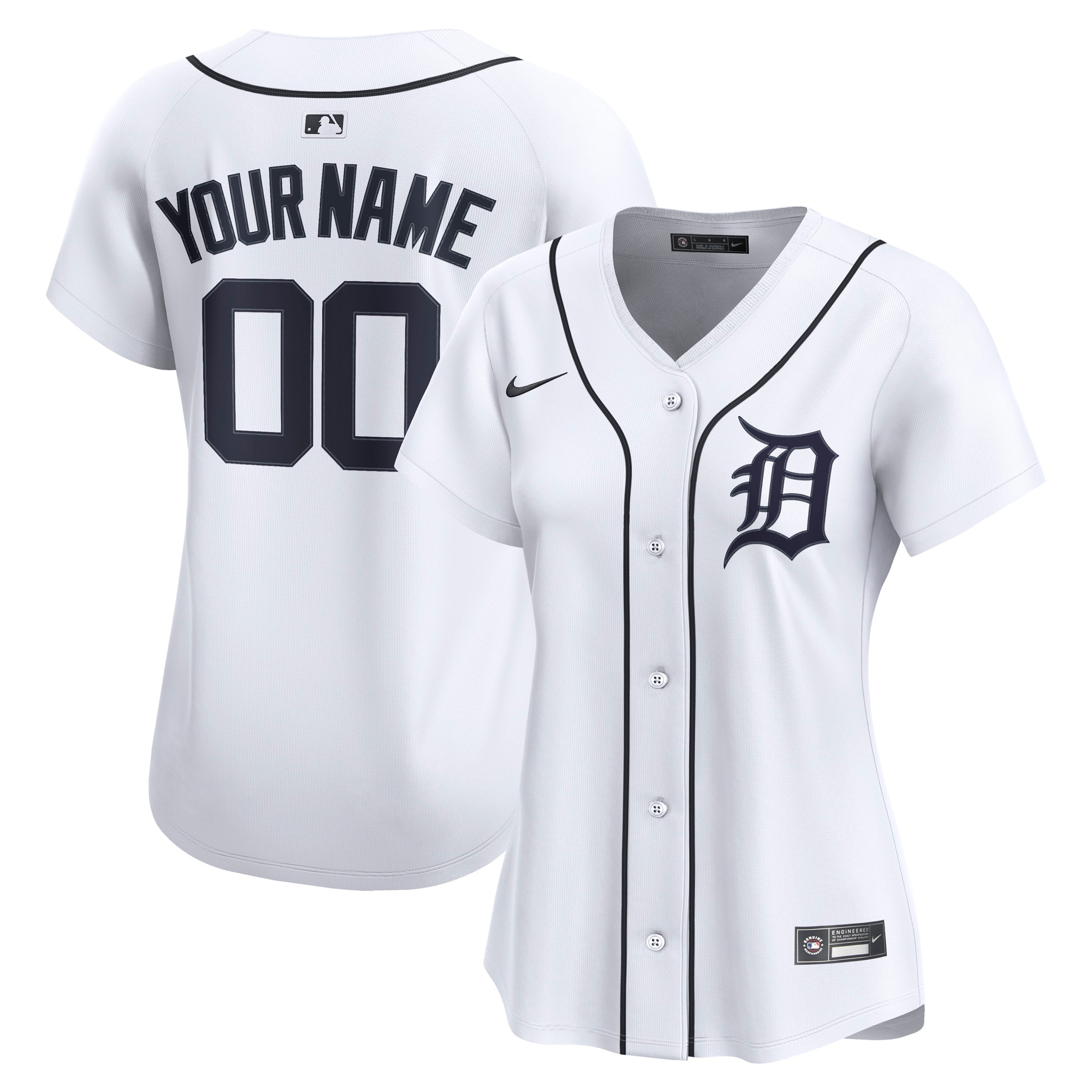 Detroit Tigers Women's Home Limited Custom Jersey - White