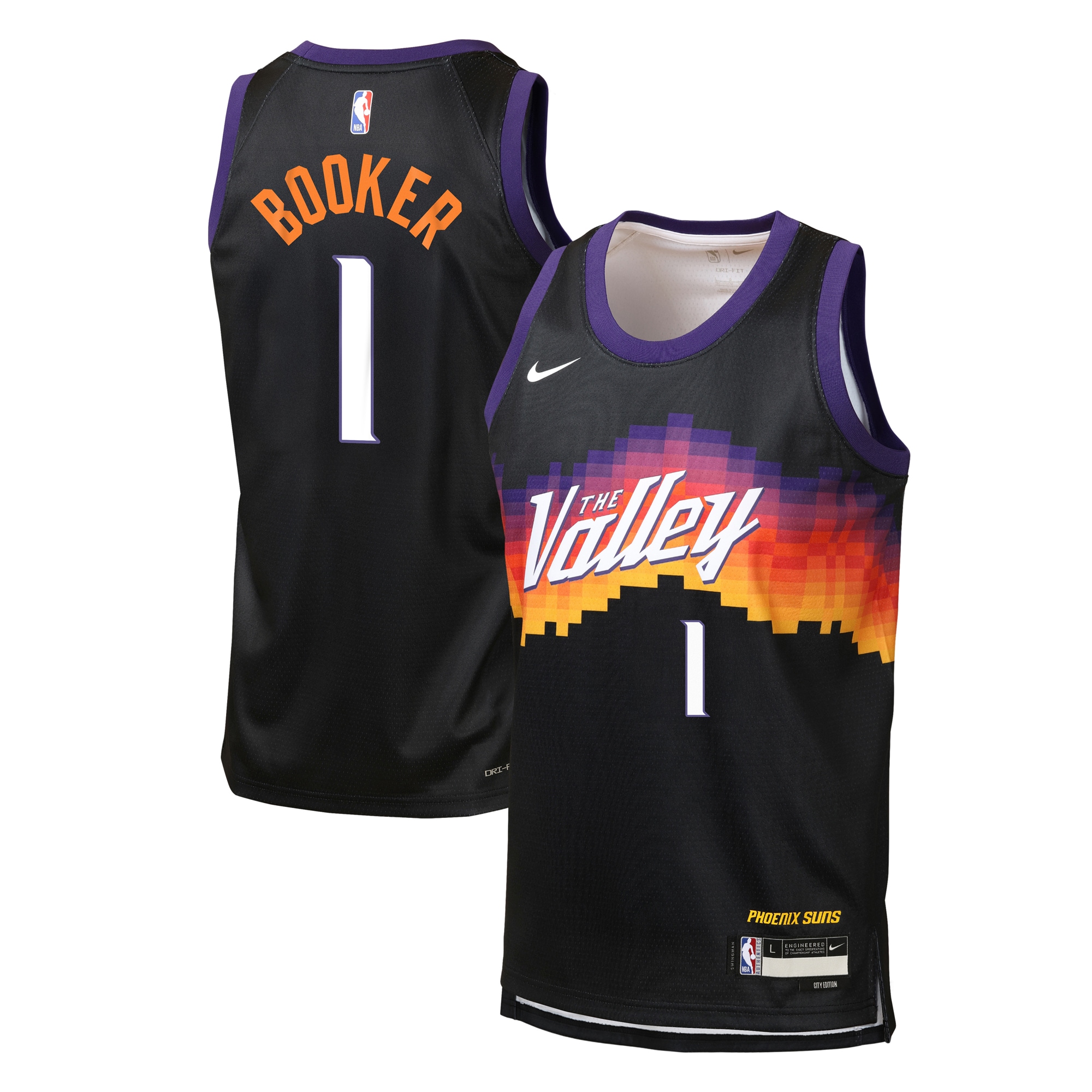 Devin Booker Phoenix Suns Youth 2025/26 City Edition Swingman Jersey - Black