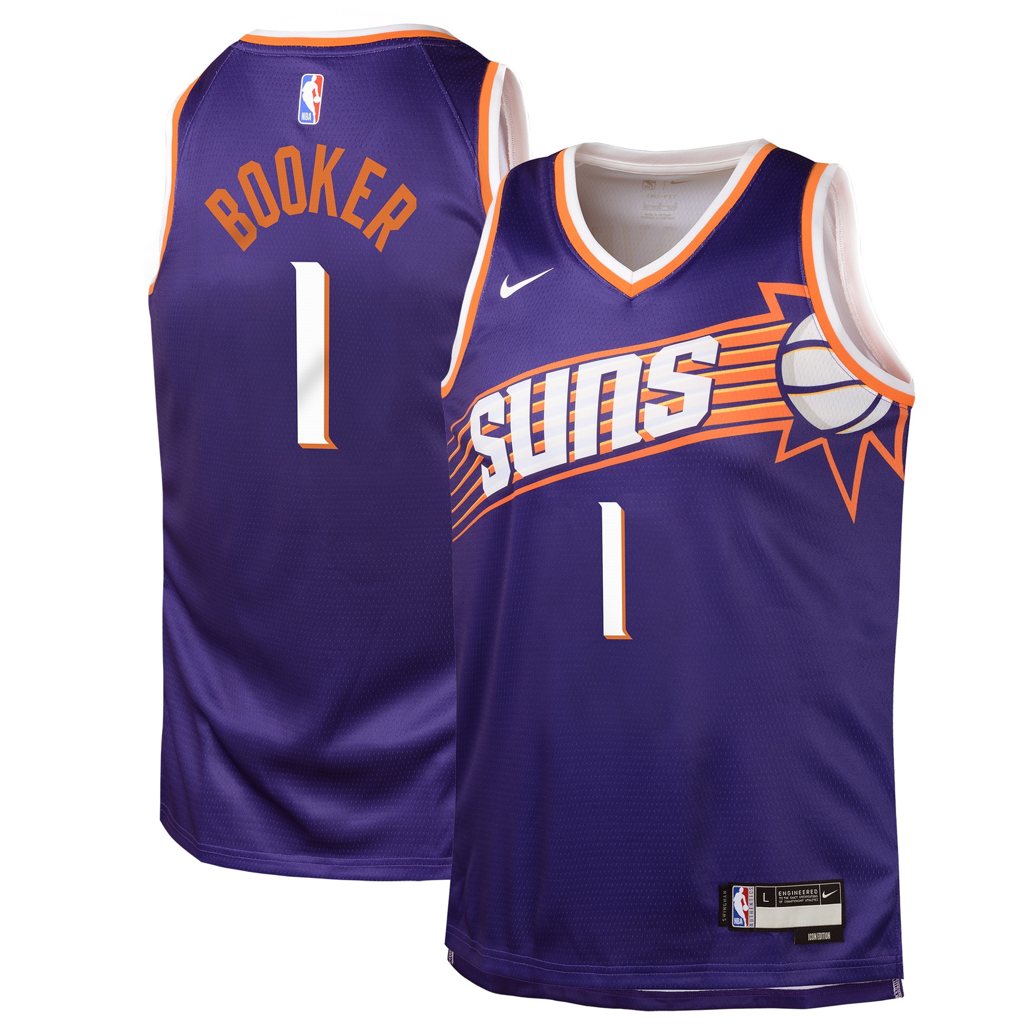 Devin Booker Phoenix Suns Youth Swingman Jersey - Icon Edition - Purple