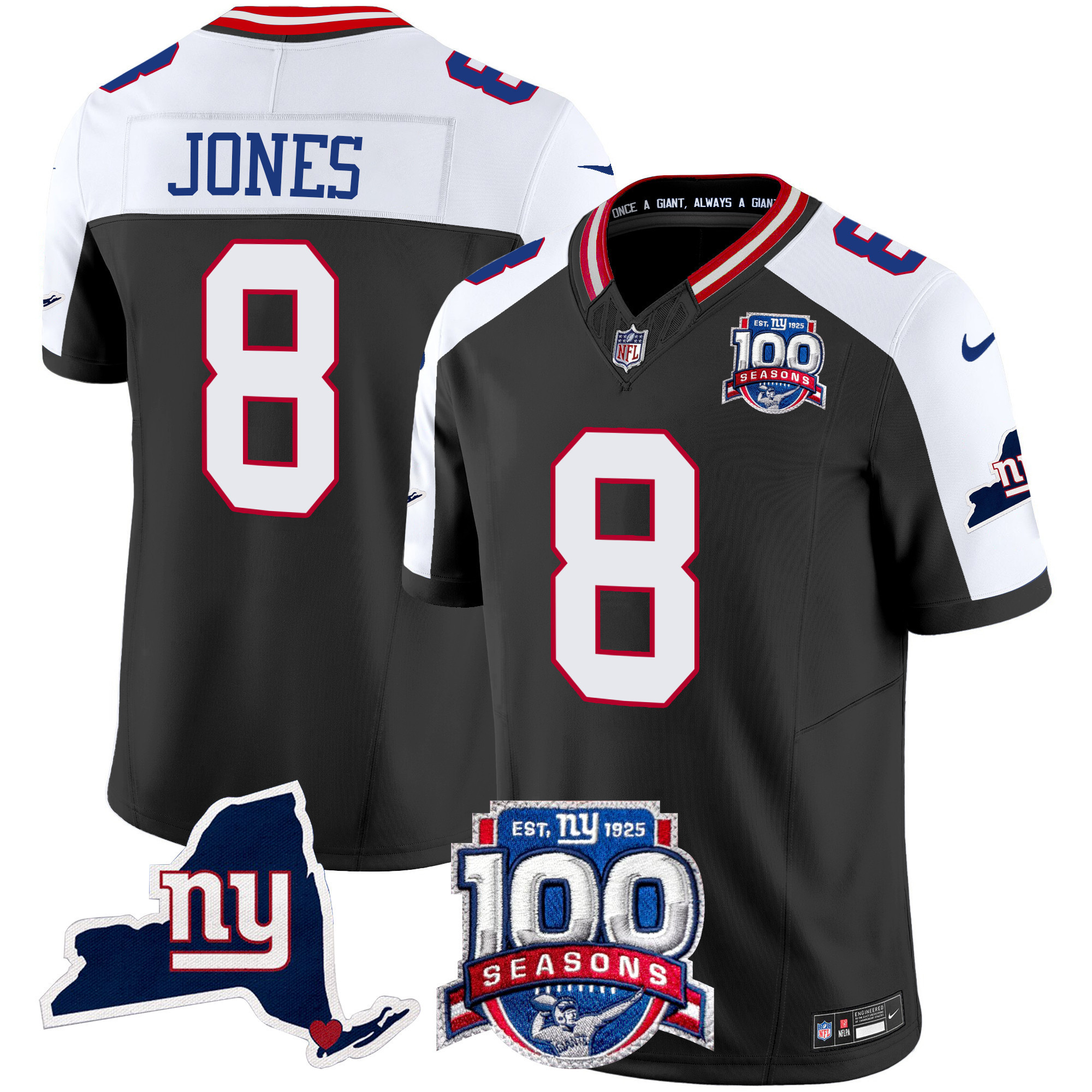 Alternative view of DeVito Giants 100 Jersey - Nike DeVito Giants 100 Seasons Jersey