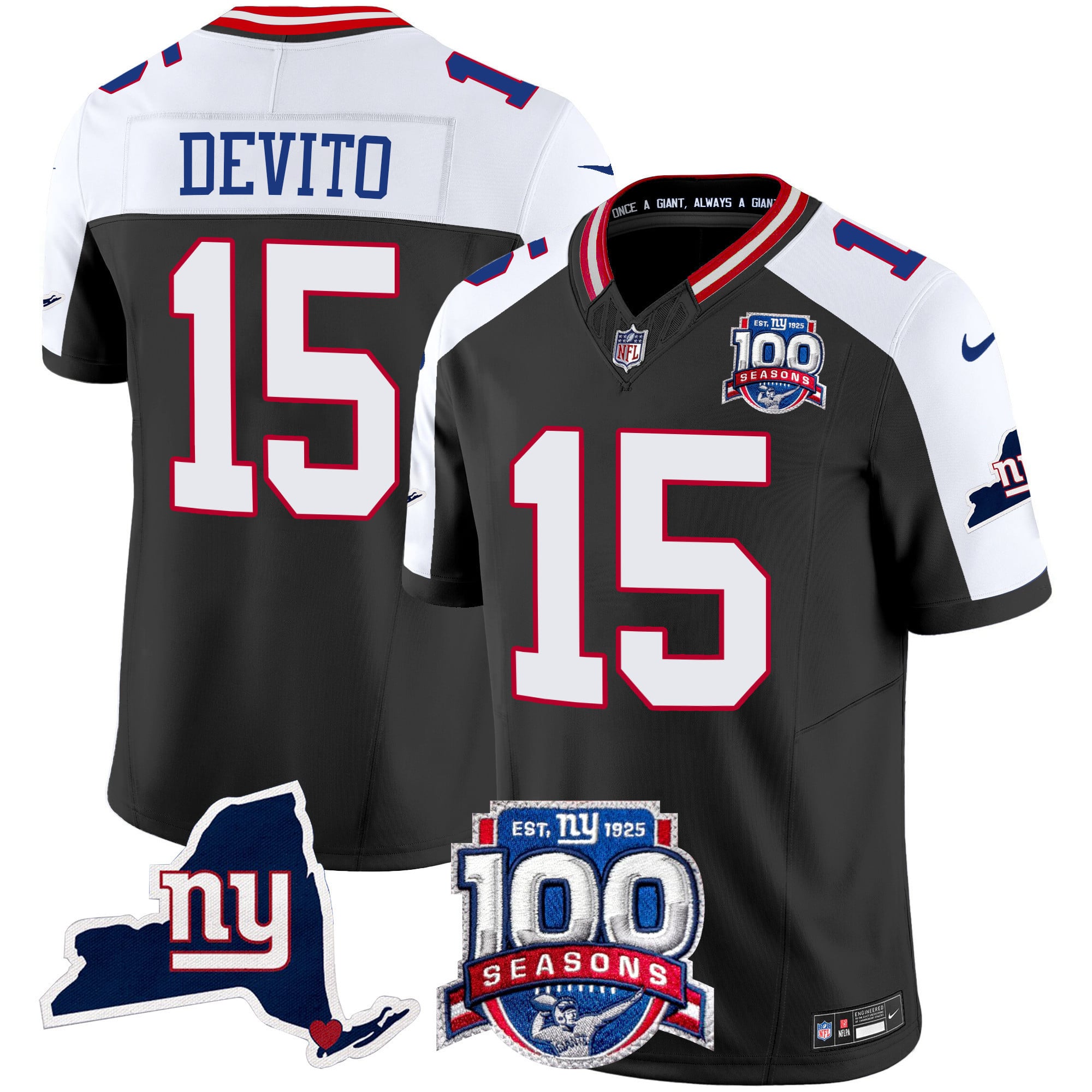 DeVito Giants 100 Jersey - Nike DeVito Giants 100 Seasons Jersey