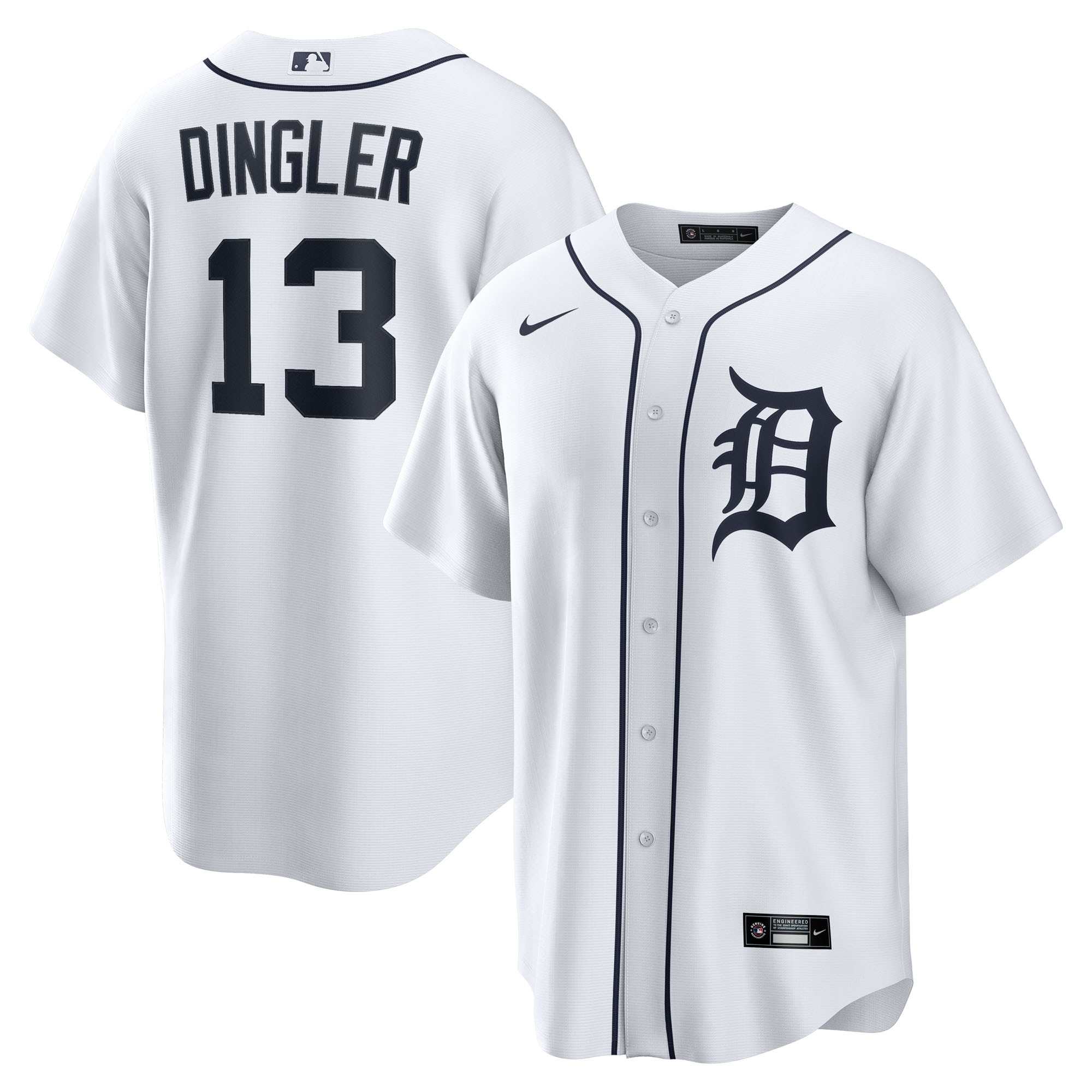 Dillon Dingler Detroit Tigers Home Jersey - White