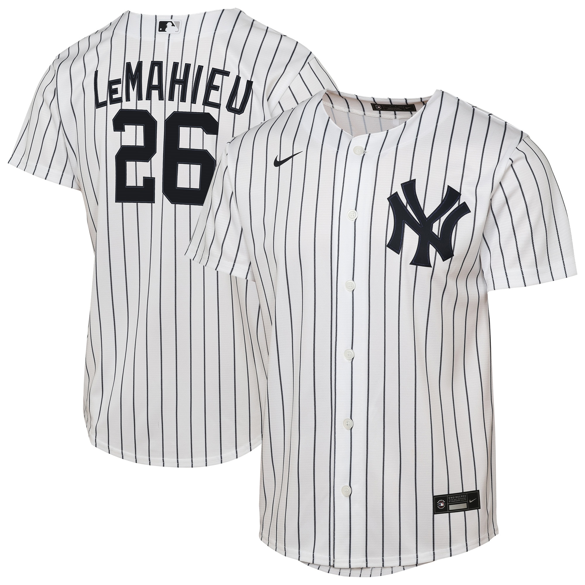 DJ LeMahieu New York Yankees Youth Home Player Jersey - White