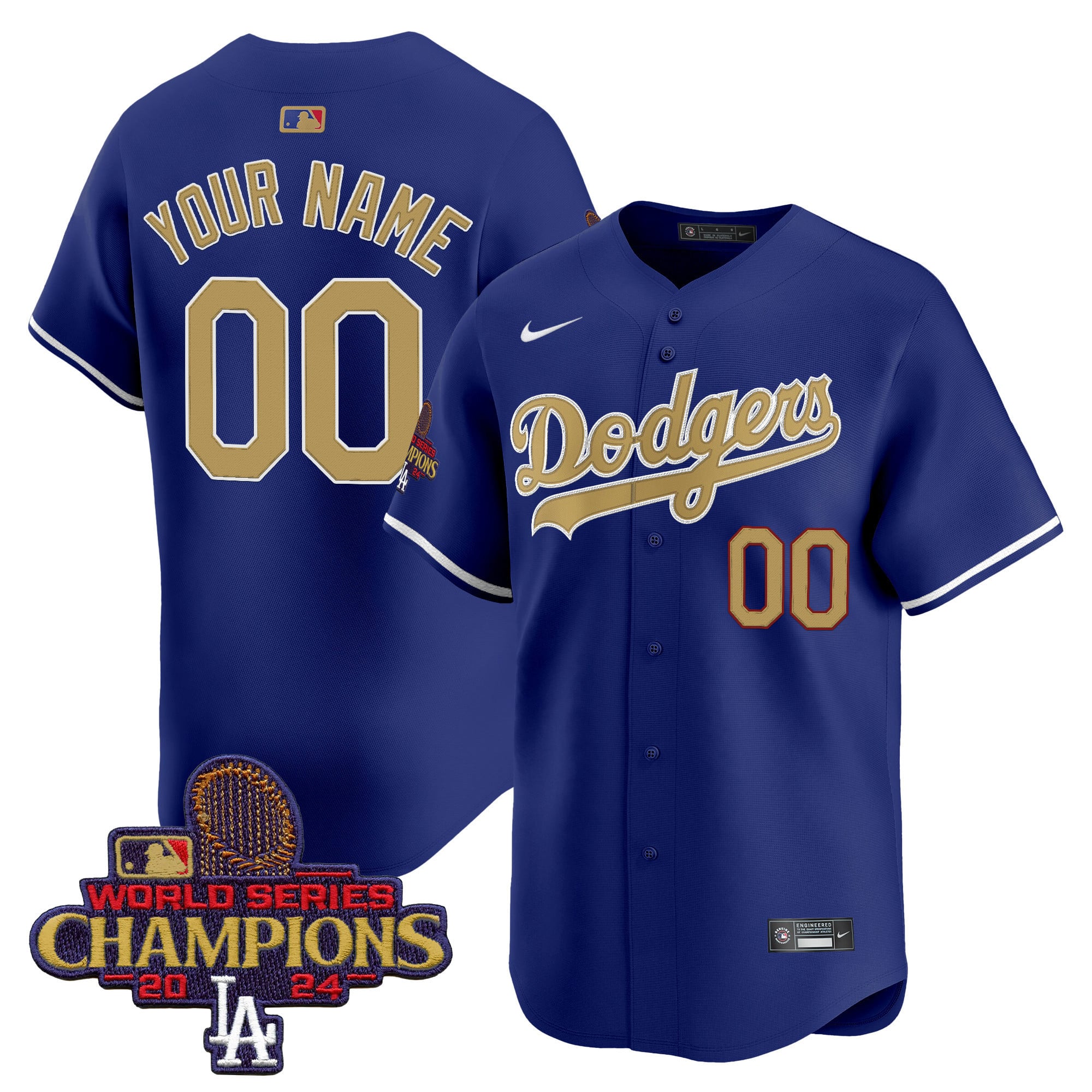 Alternative view of Dodgers 2024 WS Champs Jersey - Nike Dodgers 2024 WS Champs White