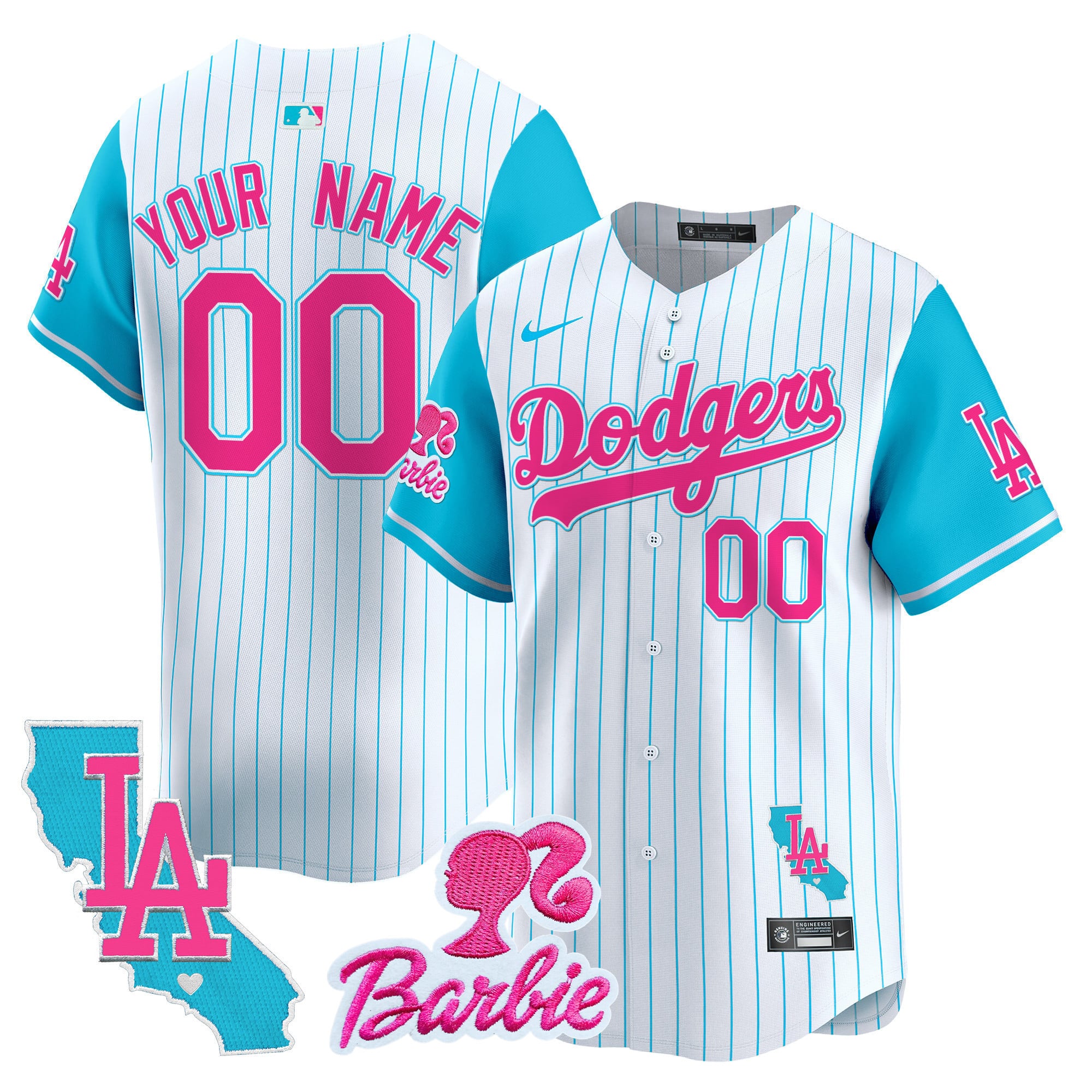 Alternative view of Dodgers Barbie Jersey - Nike - Purple & Pink Limited Edition