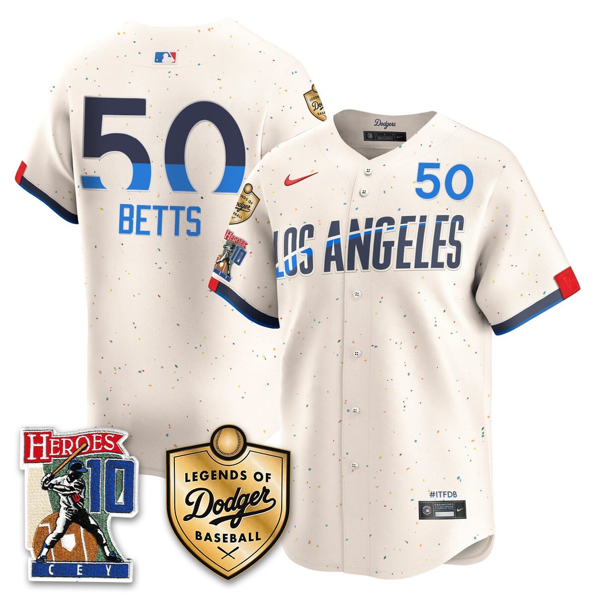 Dodgers Betts Legends Jersey - Nike - Cream Baseball Edition