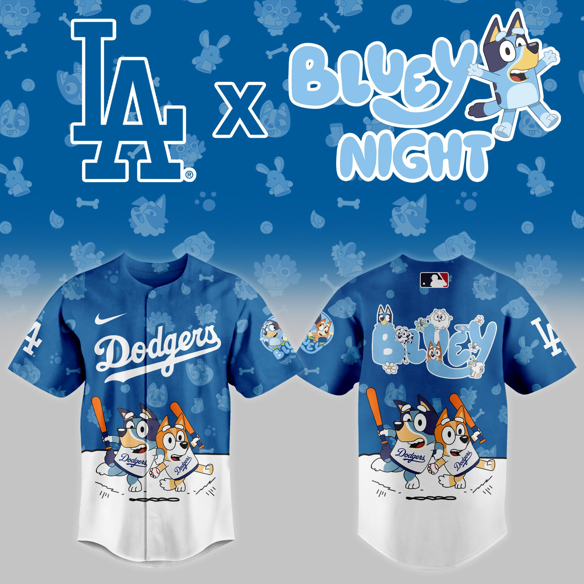 Dodgers Bluey Night Jersey - Nike - Limited Edition Baseball Shirt