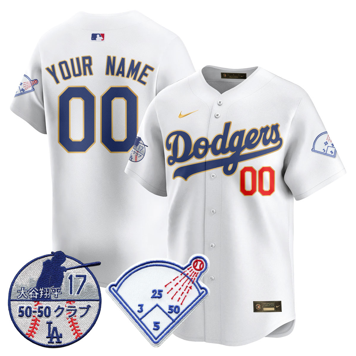 Alternative view of Dodgers Cream City Connect Jersey - Nike - Custom Baseball
