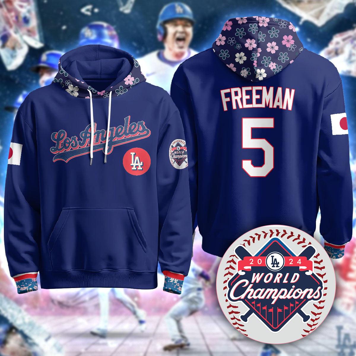 Alternative view of Dodgers Edman Floral Hoodie - Los Angeles Dodgers Edman #25 Floral