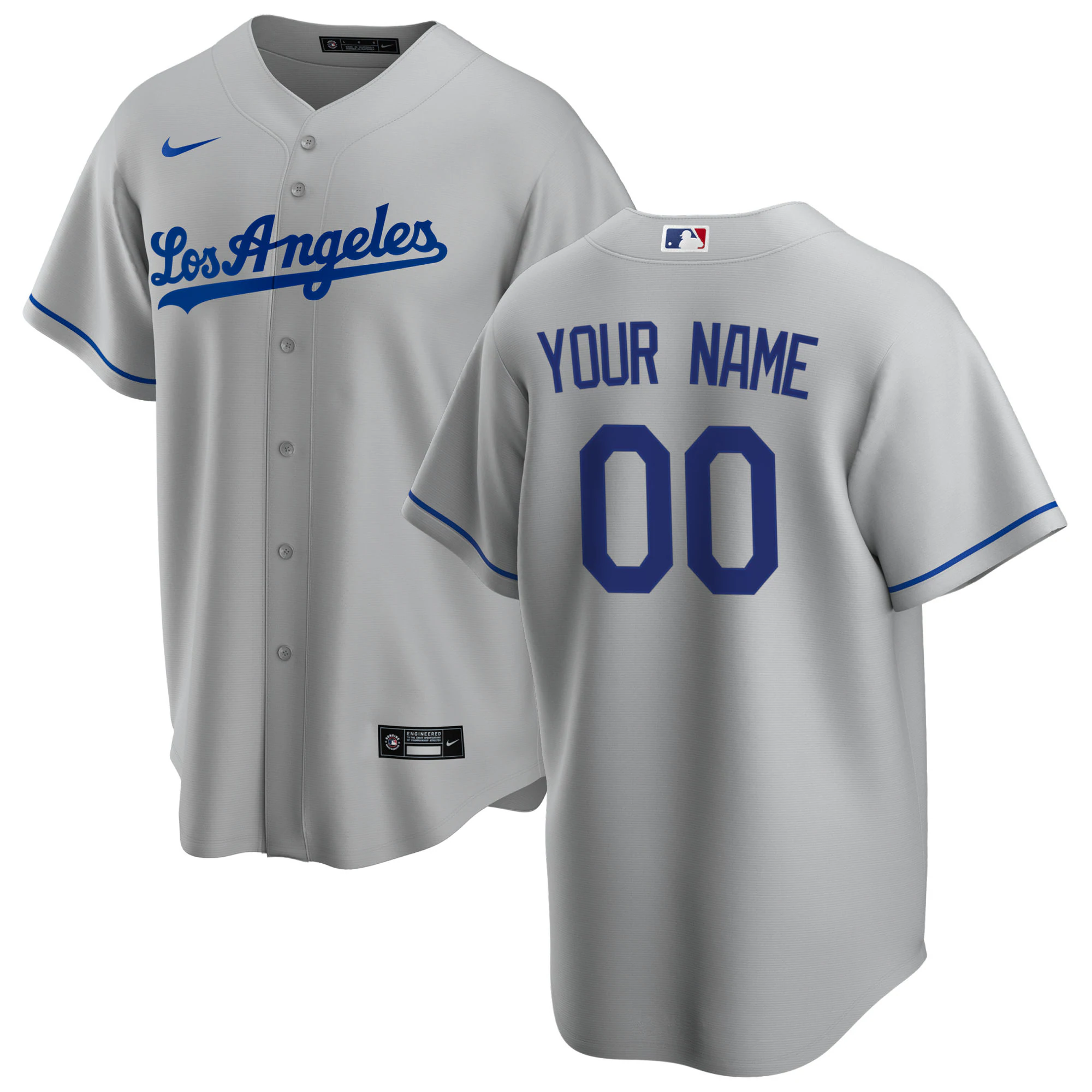 Alternative view of Dodgers Gray Road Custom Jersey - Nike - Personalize Yours!