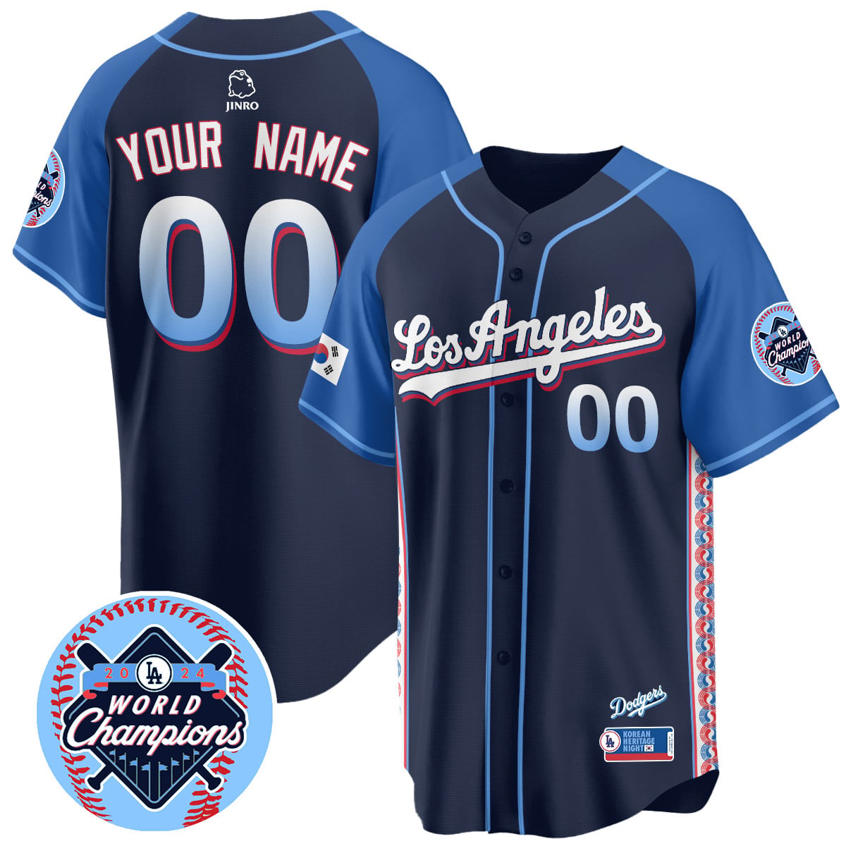 Alternative view of Dodgers Korean Heritage Jersey - Dodgers Jinro Korean Heritage Jersey