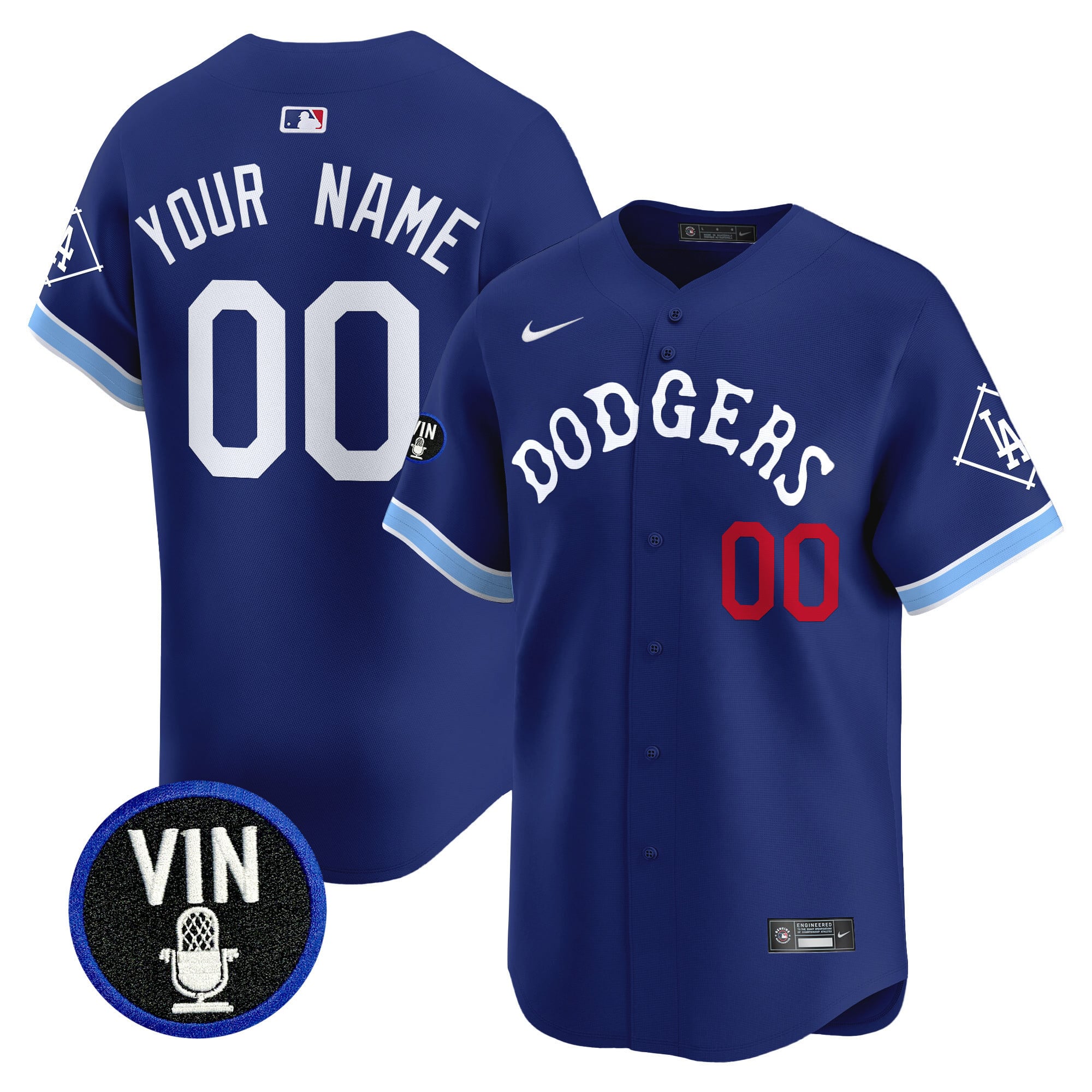 Alternative view of Dodgers Light Blue Jersey - Nike - Custom Name & Number