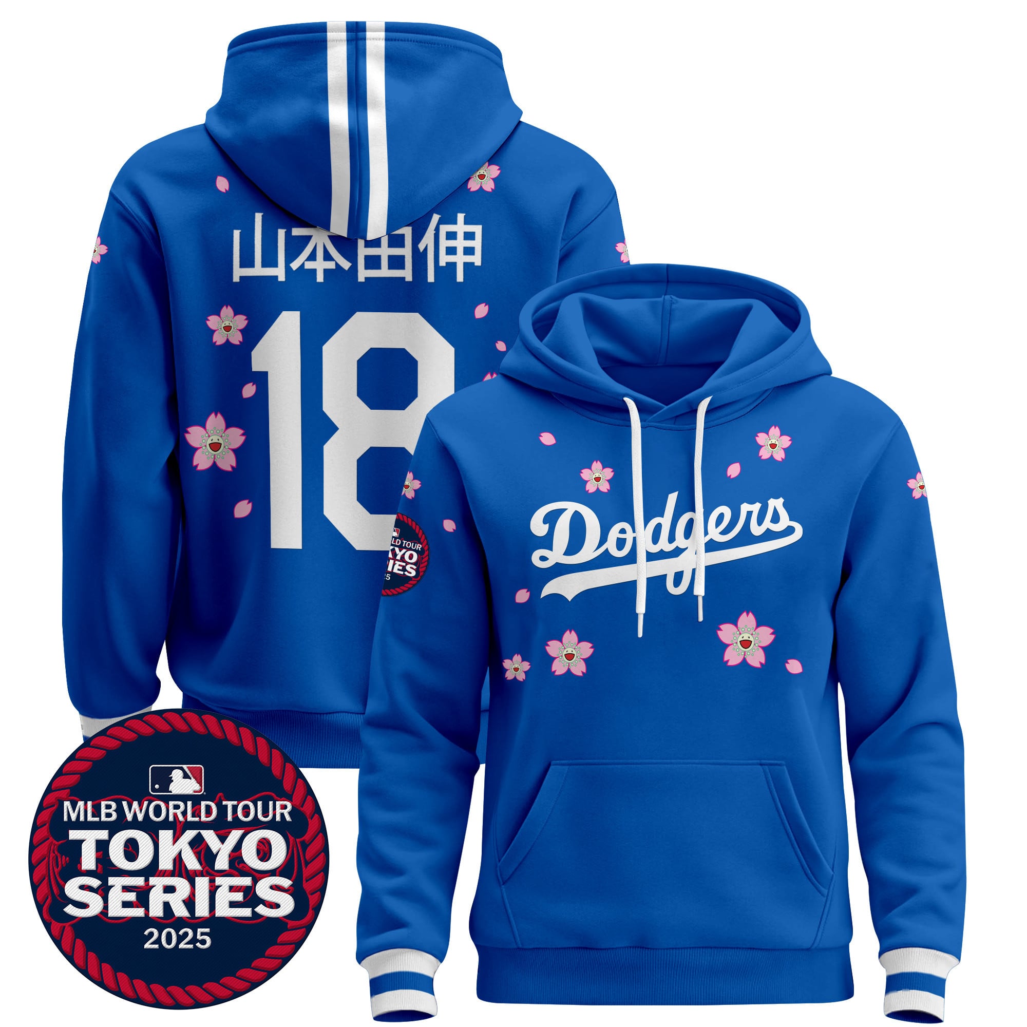 Alternative view of Dodgers Ohtani Tokyo Series 2025 Blue Hoodie