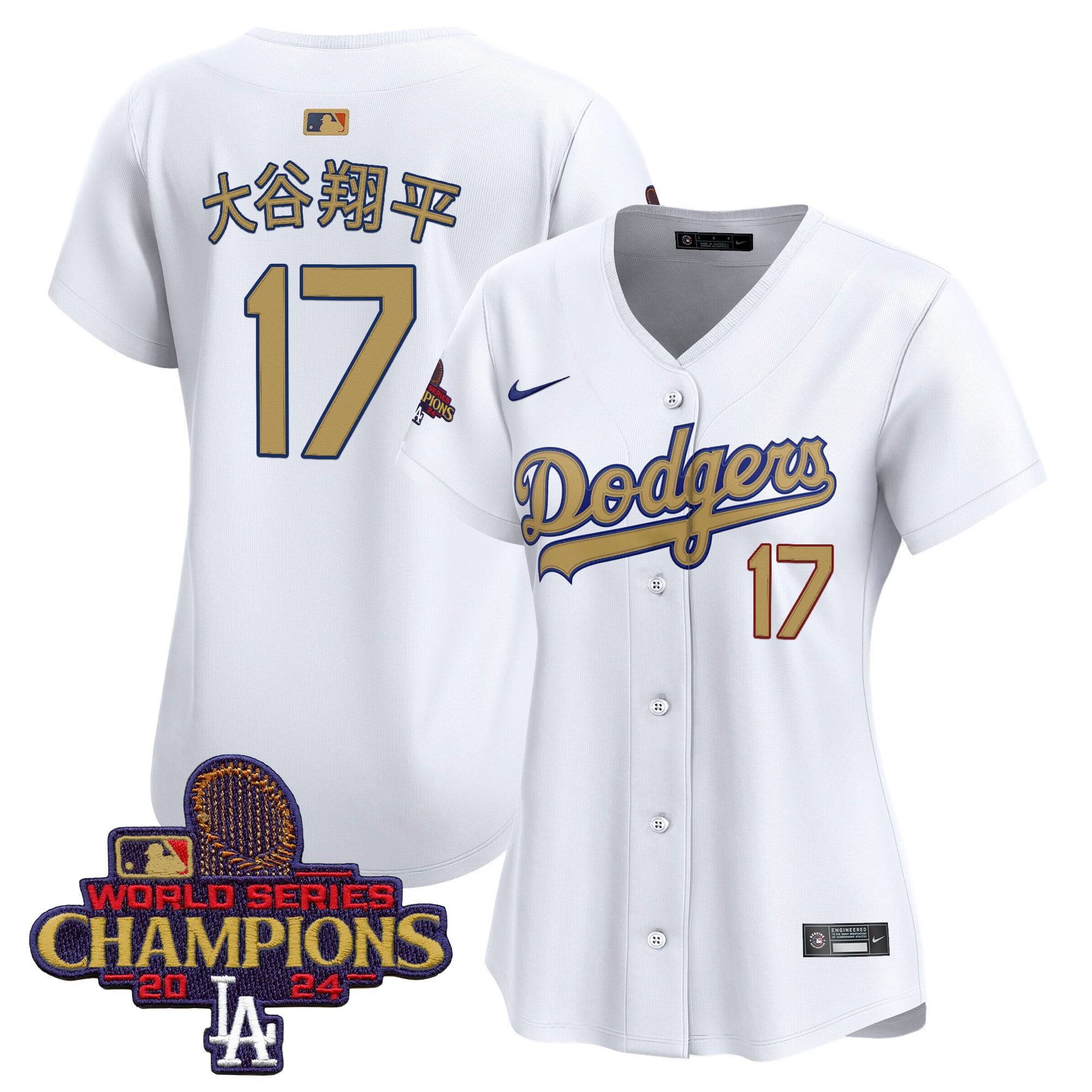 Dodgers Ohtani White Jersey - Nike - 2024 Champions Edition