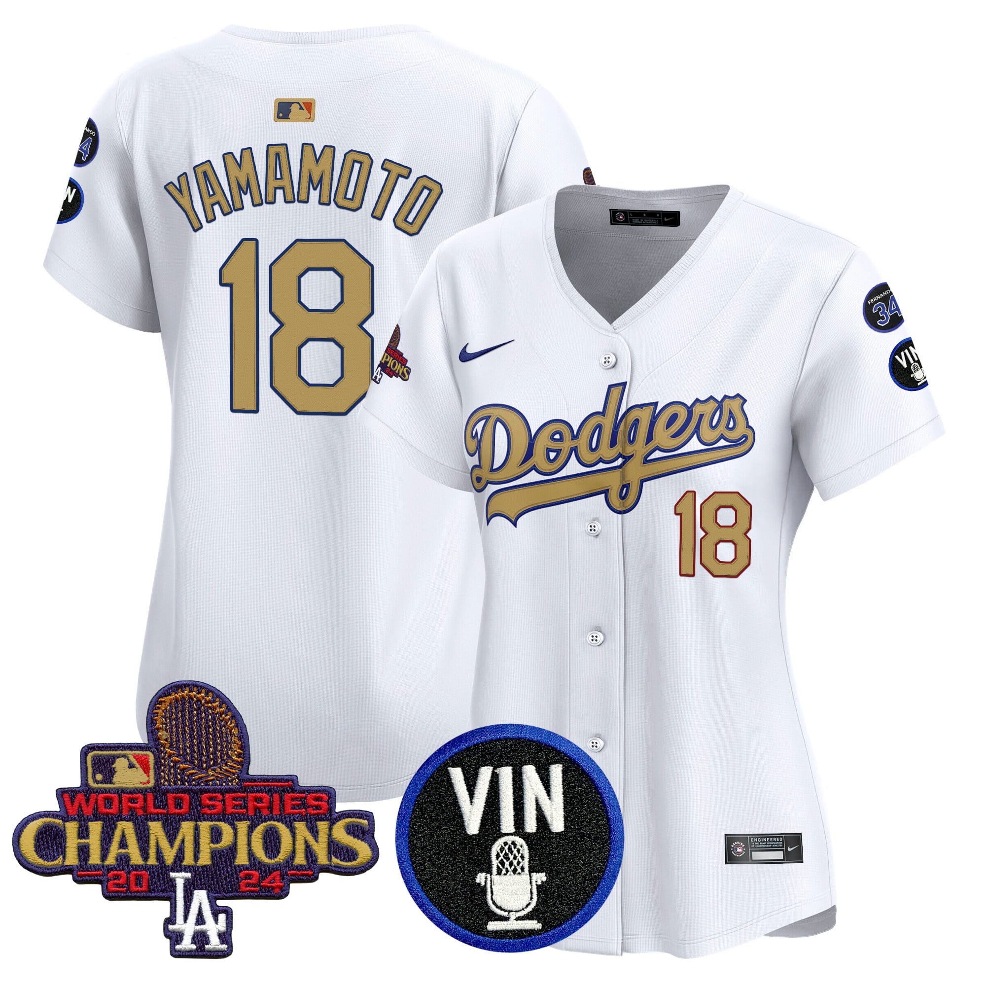 Alternative view of Dodgers Ohtani White Jersey nike - Nike Dodgers Ohtani Jersey - World
