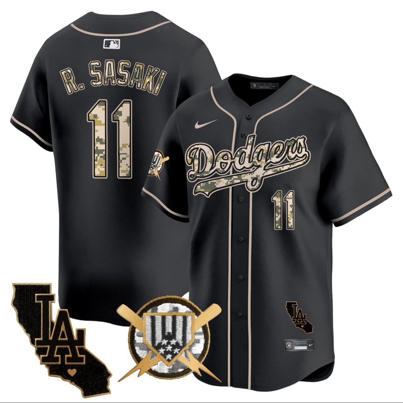 Dodgers Sasaki Black Camo Jersey - Nike - Limited Edition