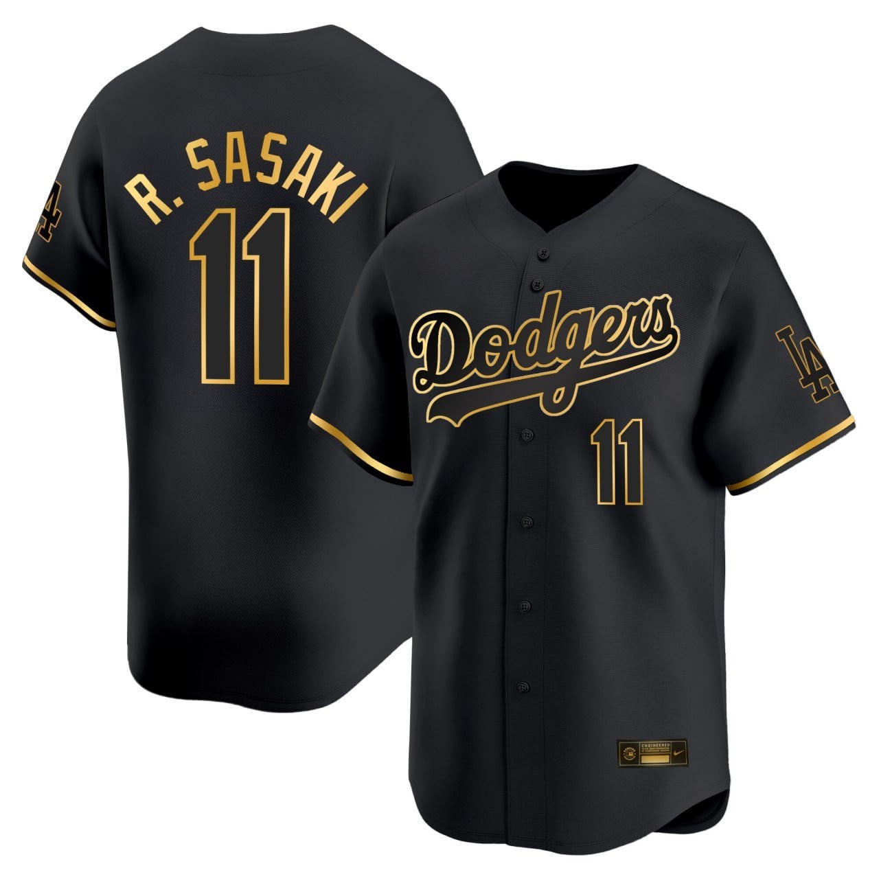Alternative view of Dodgers Sasaki Black Camo Jersey - Nike - Limited Edition