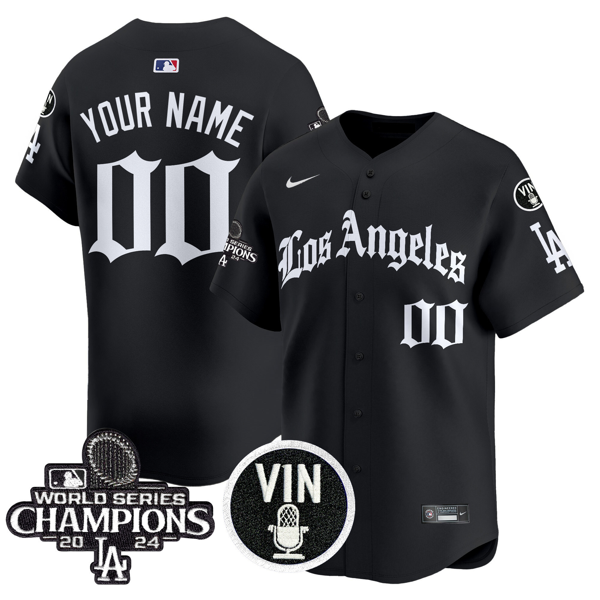 Dodgers Vin Scully Jersey - Nike Dodgers Black ‘Vin Scully’ Jersey