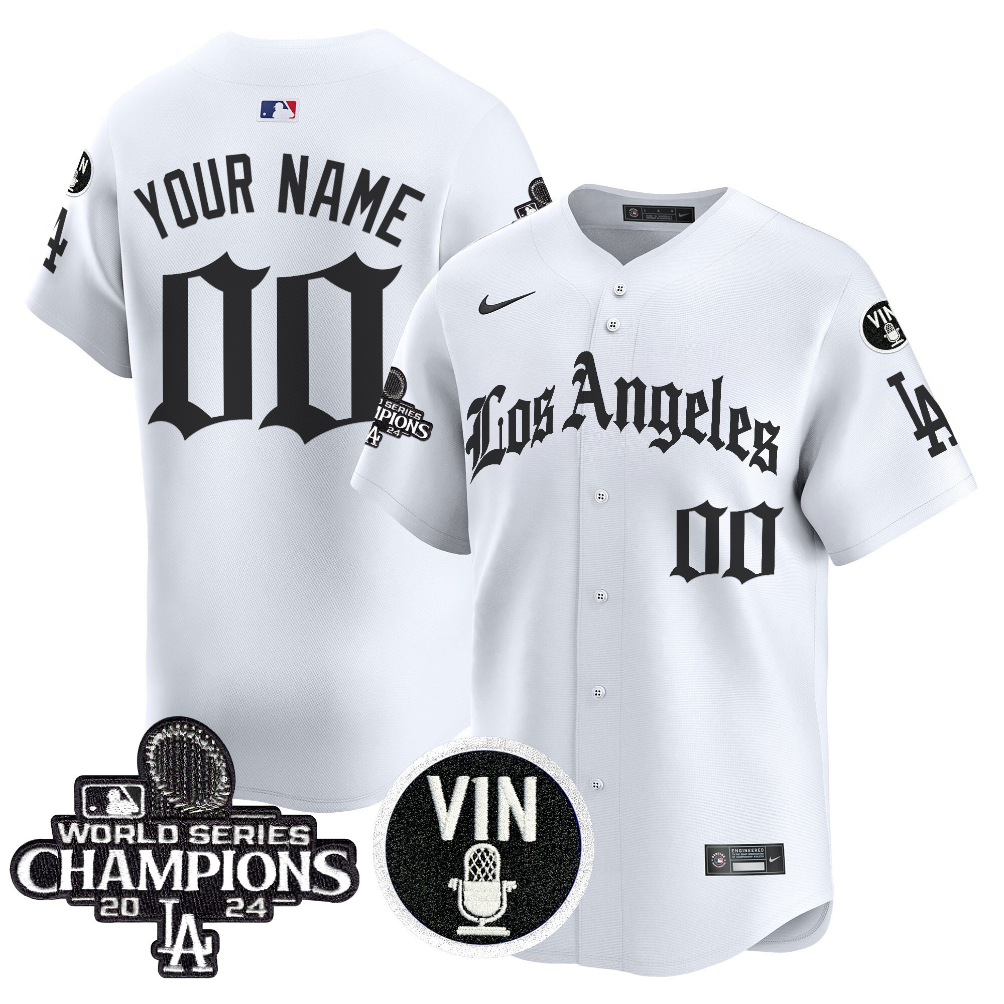 Alternative view of Dodgers Vin Scully Jersey - Nike Dodgers Black ‘Vin Scully’ Jersey