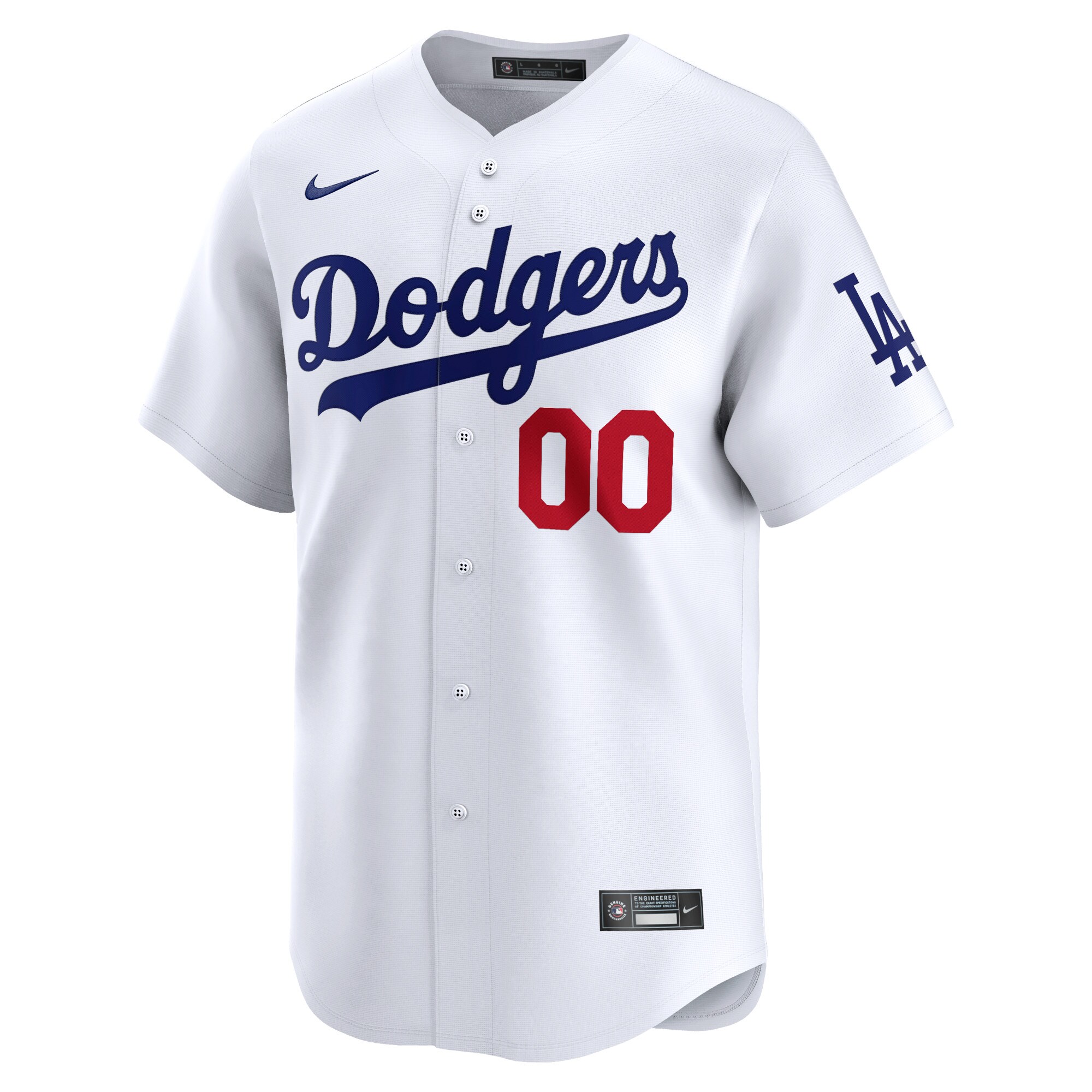 Alternative view of Dodgers White Custom Jersey - Nike - MLB Replica