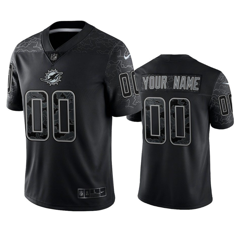 Dolphins Black Camo Jersey - Nike Dolphins Black Camo Custom Jersey