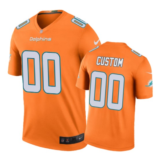 Dolphins Orange Custom Jersey - Nike - Personalized NFL