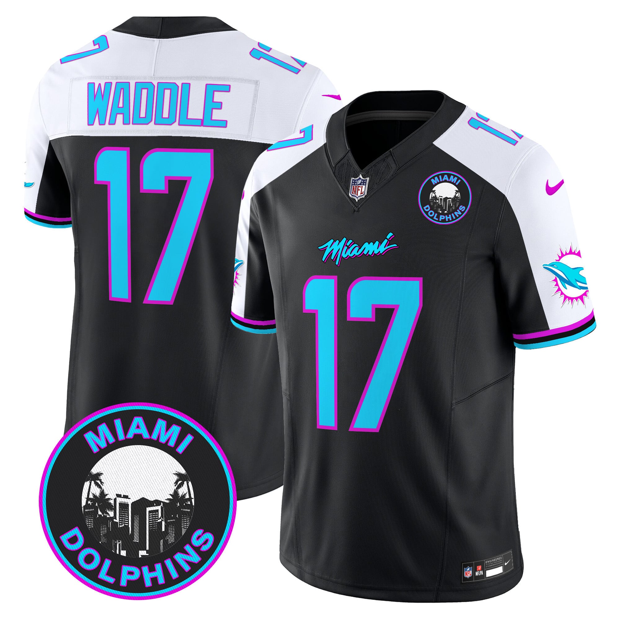 Alternative view of Dolphins Tagovailoa Jersey - Nike - Black & Aqua Vapor Untouchable