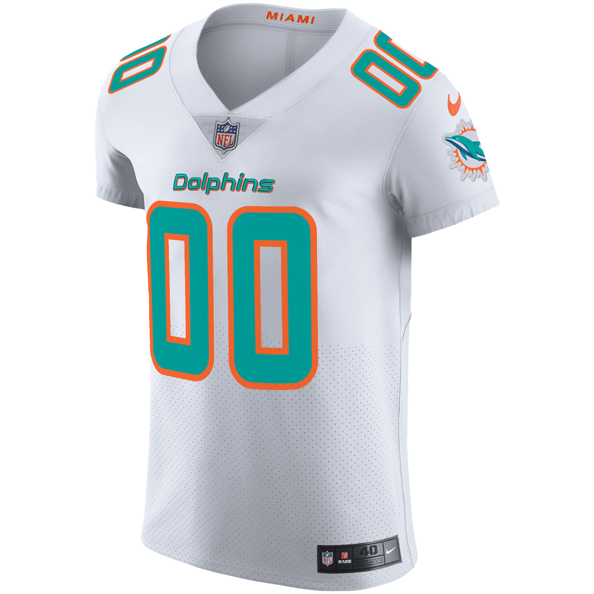 Alternative view of Dolphins White Aqua Custom Jersey - Nike - NFL Personalized