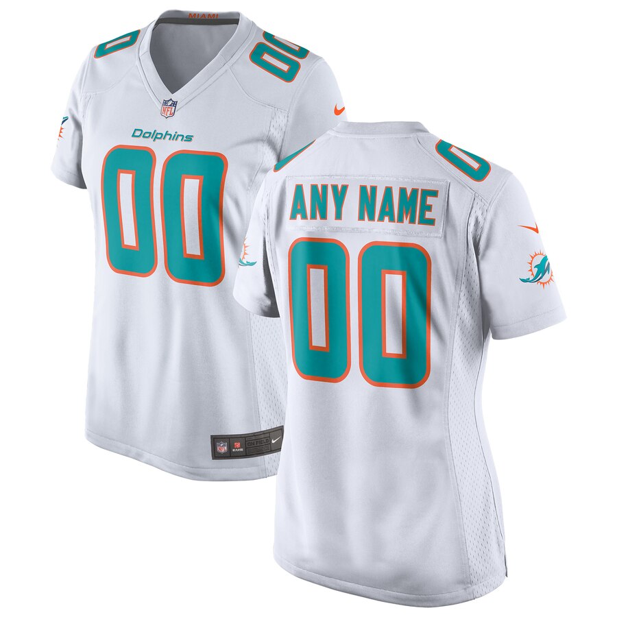 Dolphins White Aqua Jersey - Nike Dolphins White Aqua Custom Jersey