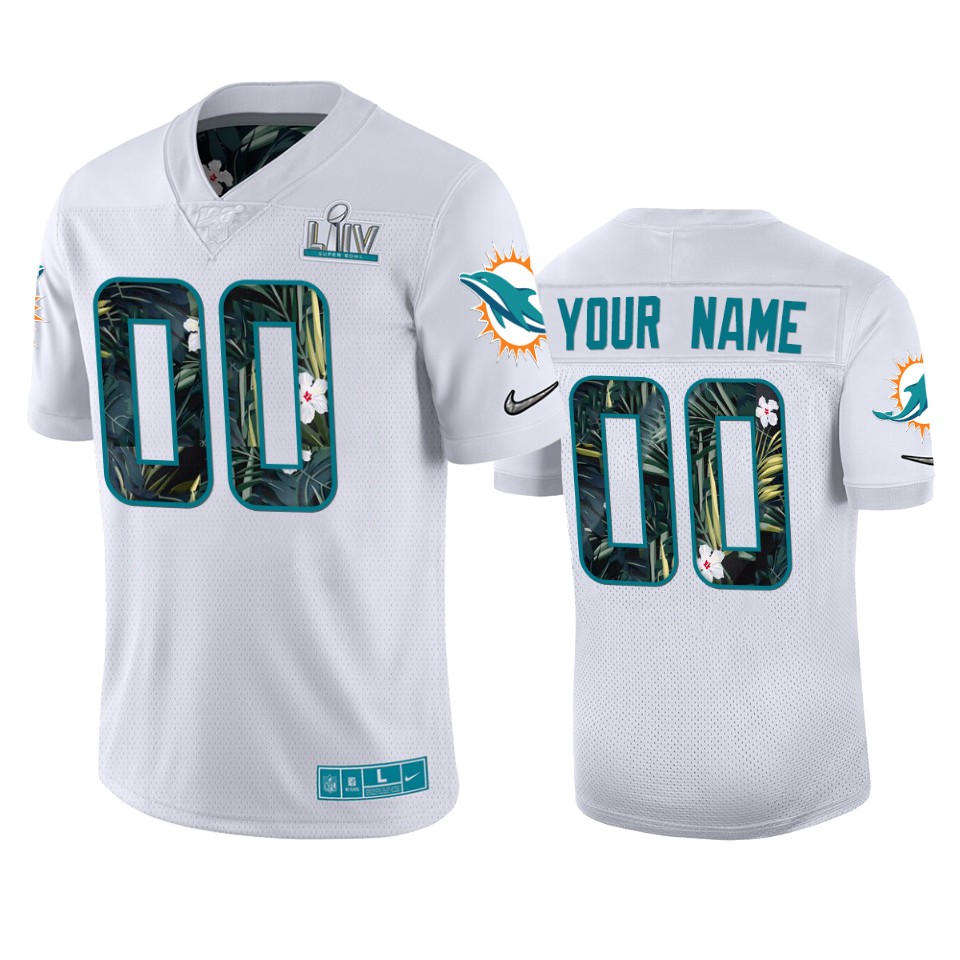 Dolphins White Floral Jersey - Dolphins White Floral Custom Jersey