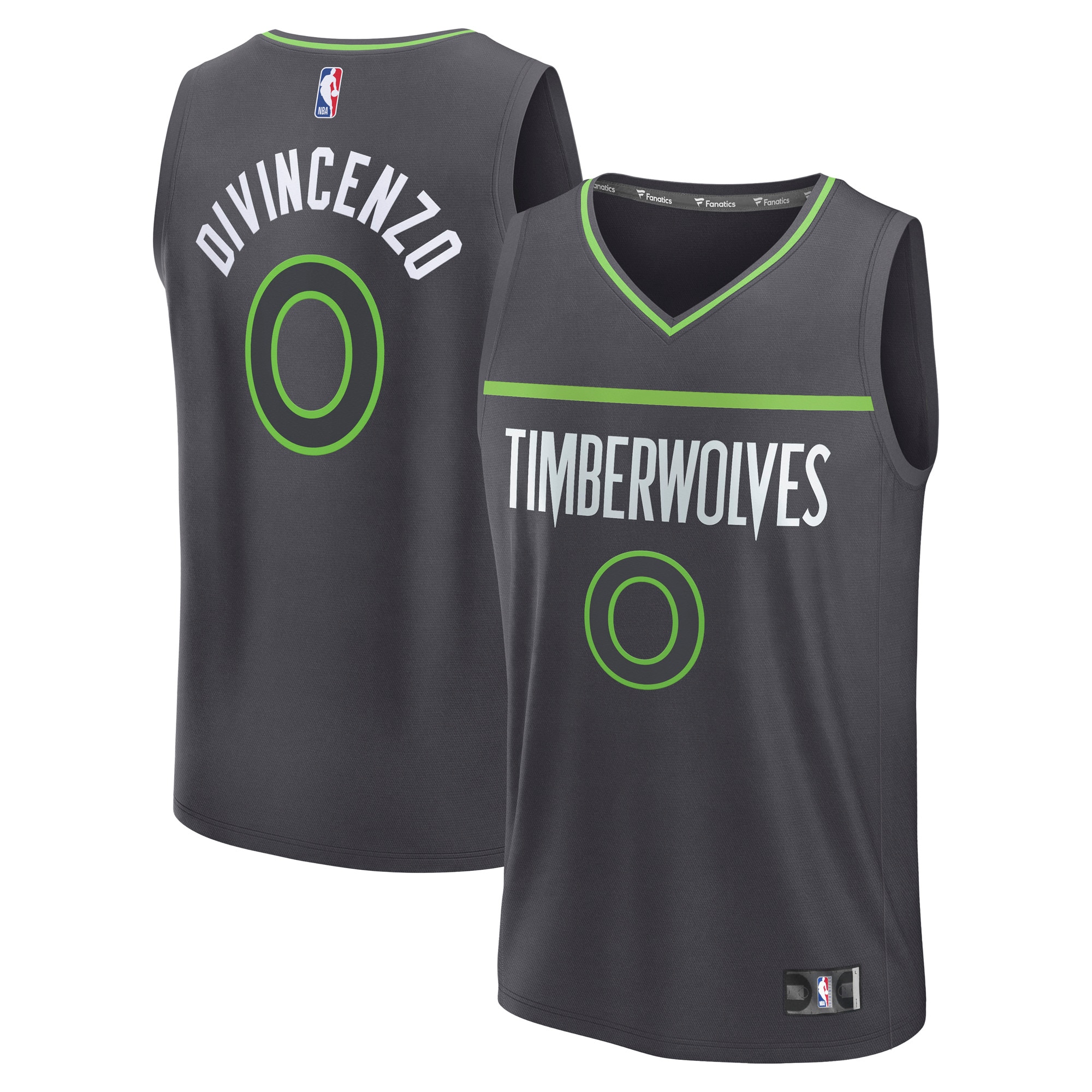 Donte DiVincenzo Minnesota Timberwolves Fanatics Fast Break Player Jersey - Statement Edition - Charcoal