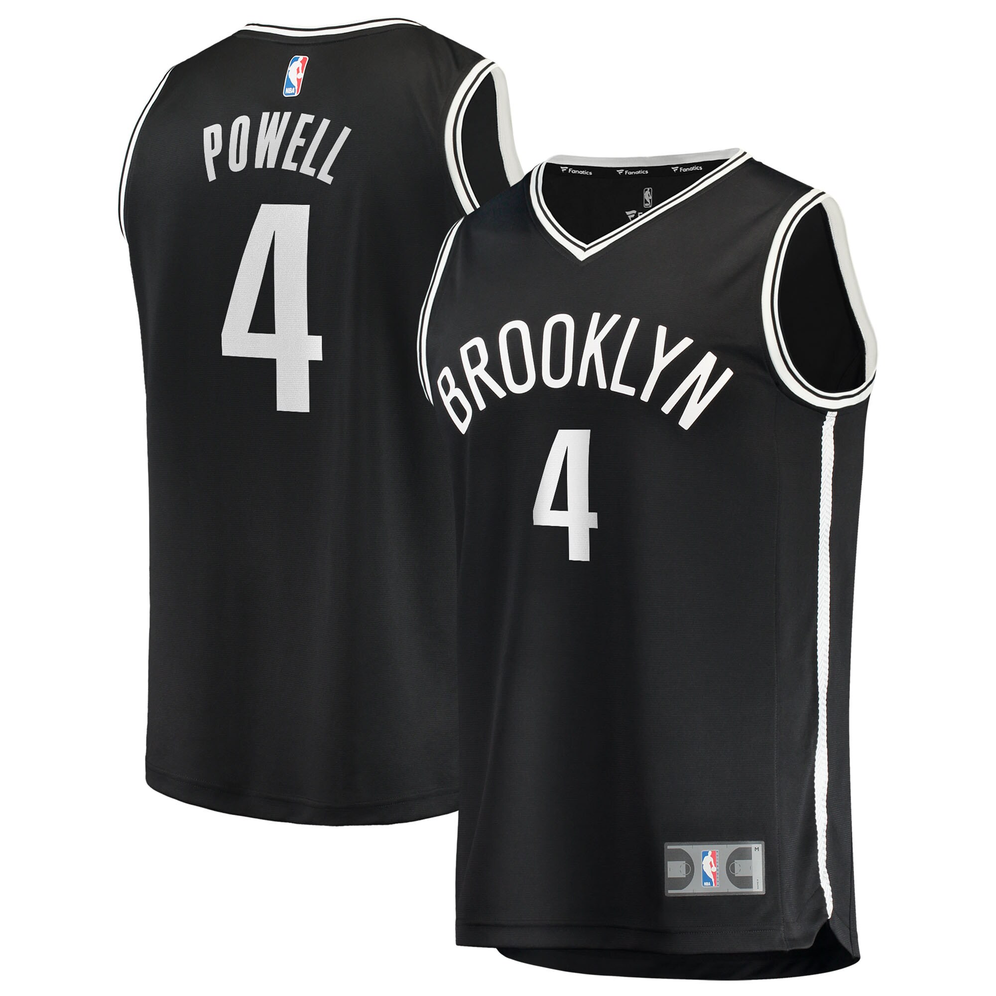 Drake Powell Brooklyn Nets Fanatics Youth Fast Break Jersey - Black - Icon Edition