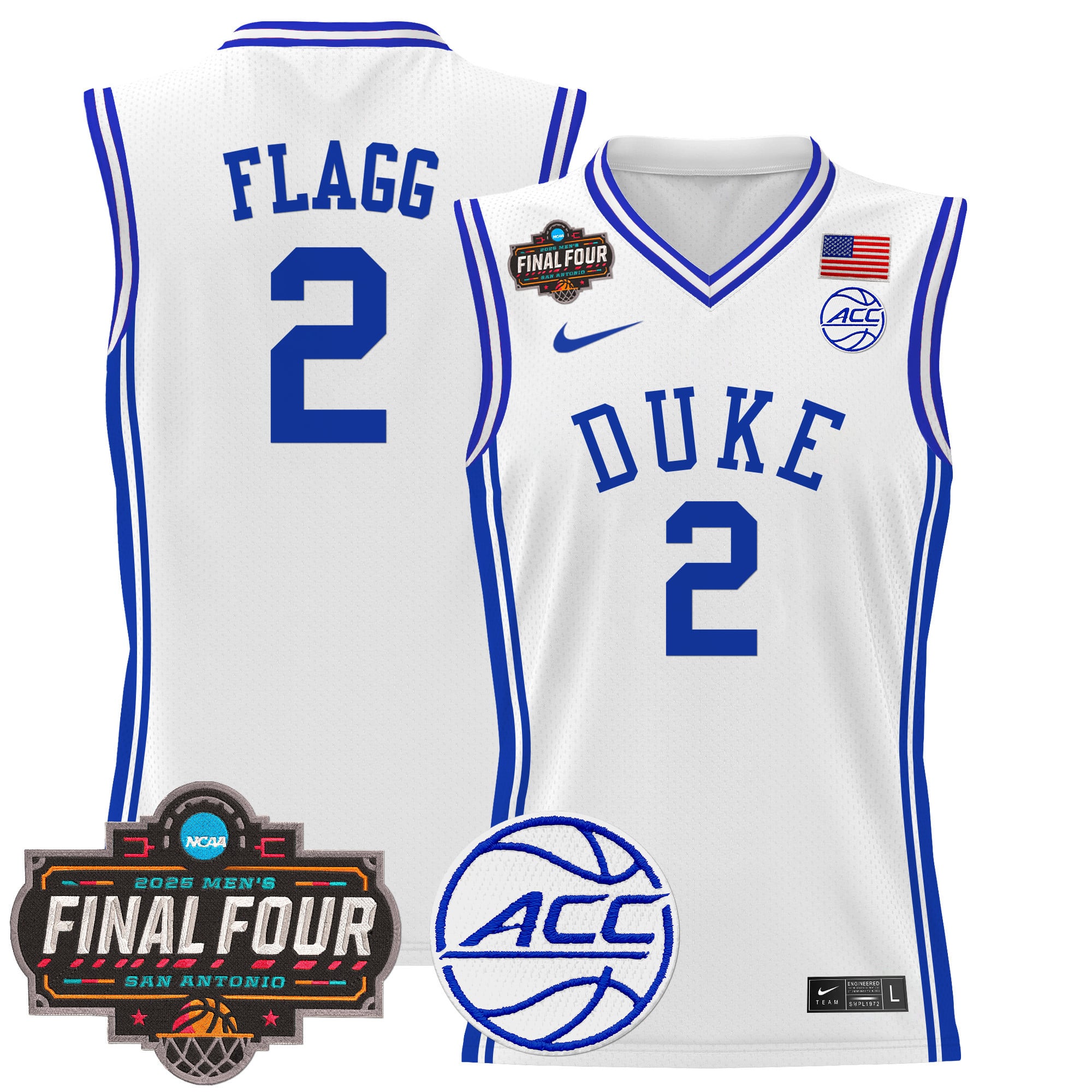 Alternative view of Duke Flagg #2 Black Jersey - Nike - 2025 Final Four Edition