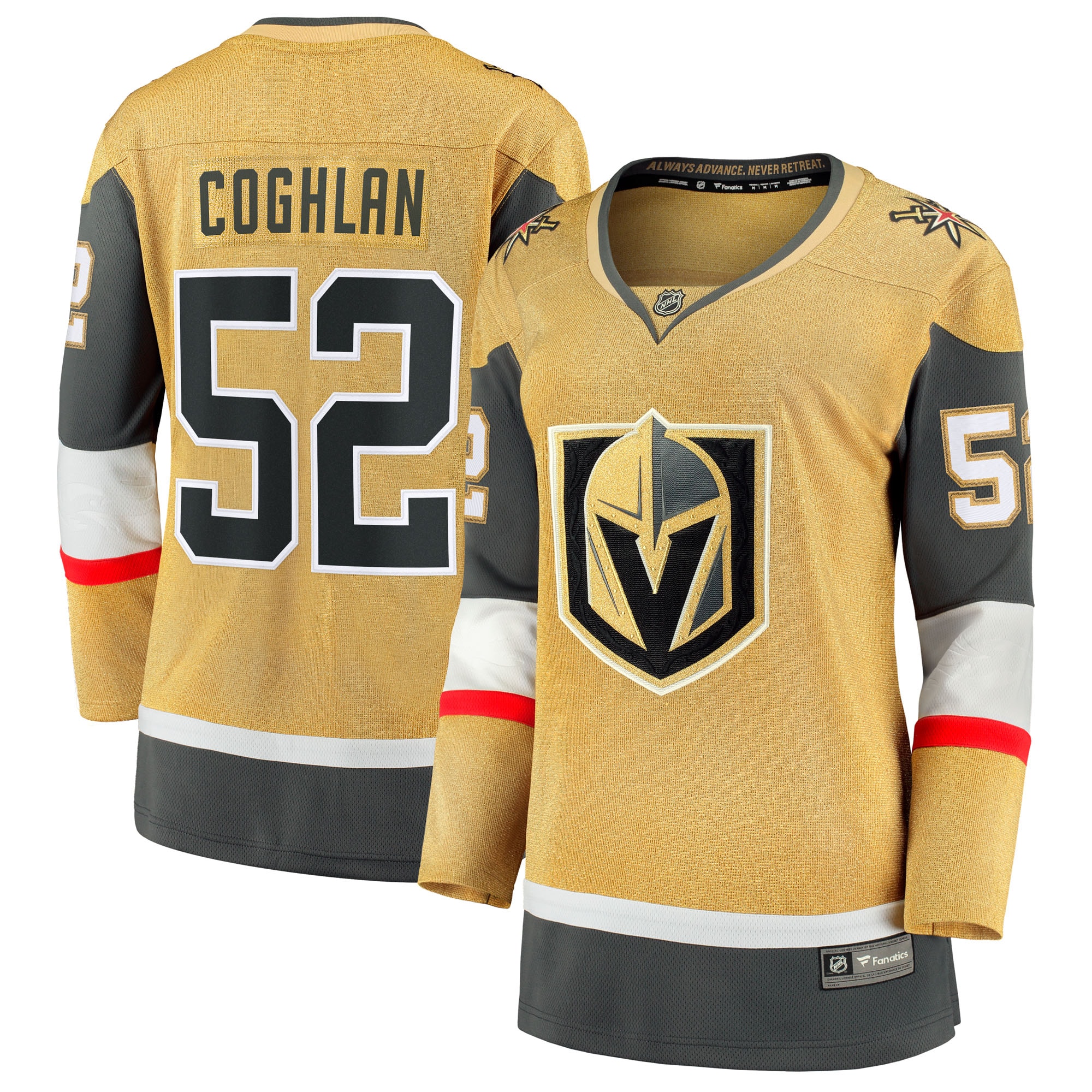 Dylan Coghlan Vegas Golden Knights Fanatics Women's Home Breakaway Jersey - Gold