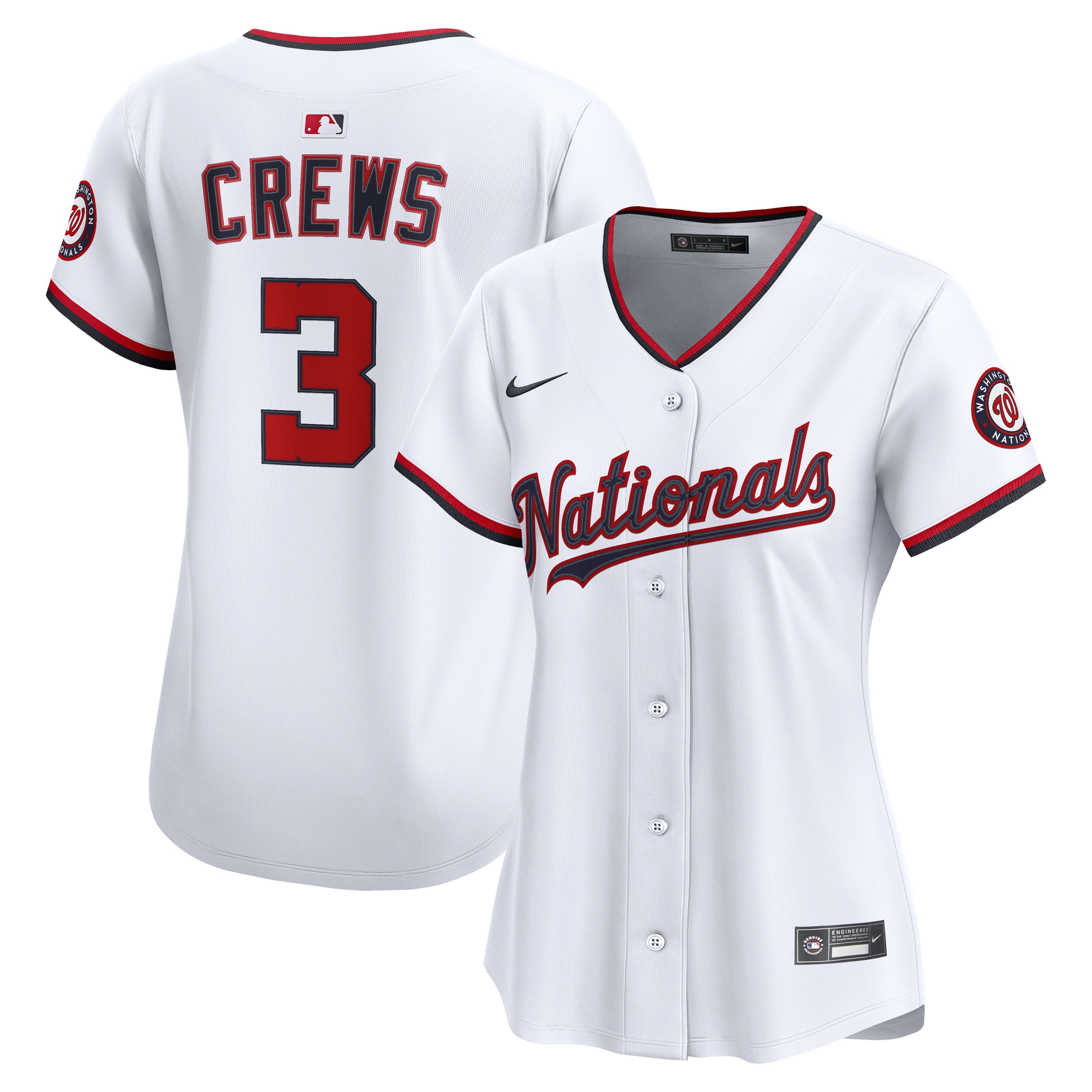 Dylan Crews Washington Nationals Women's Home Limited Player Jersey - White