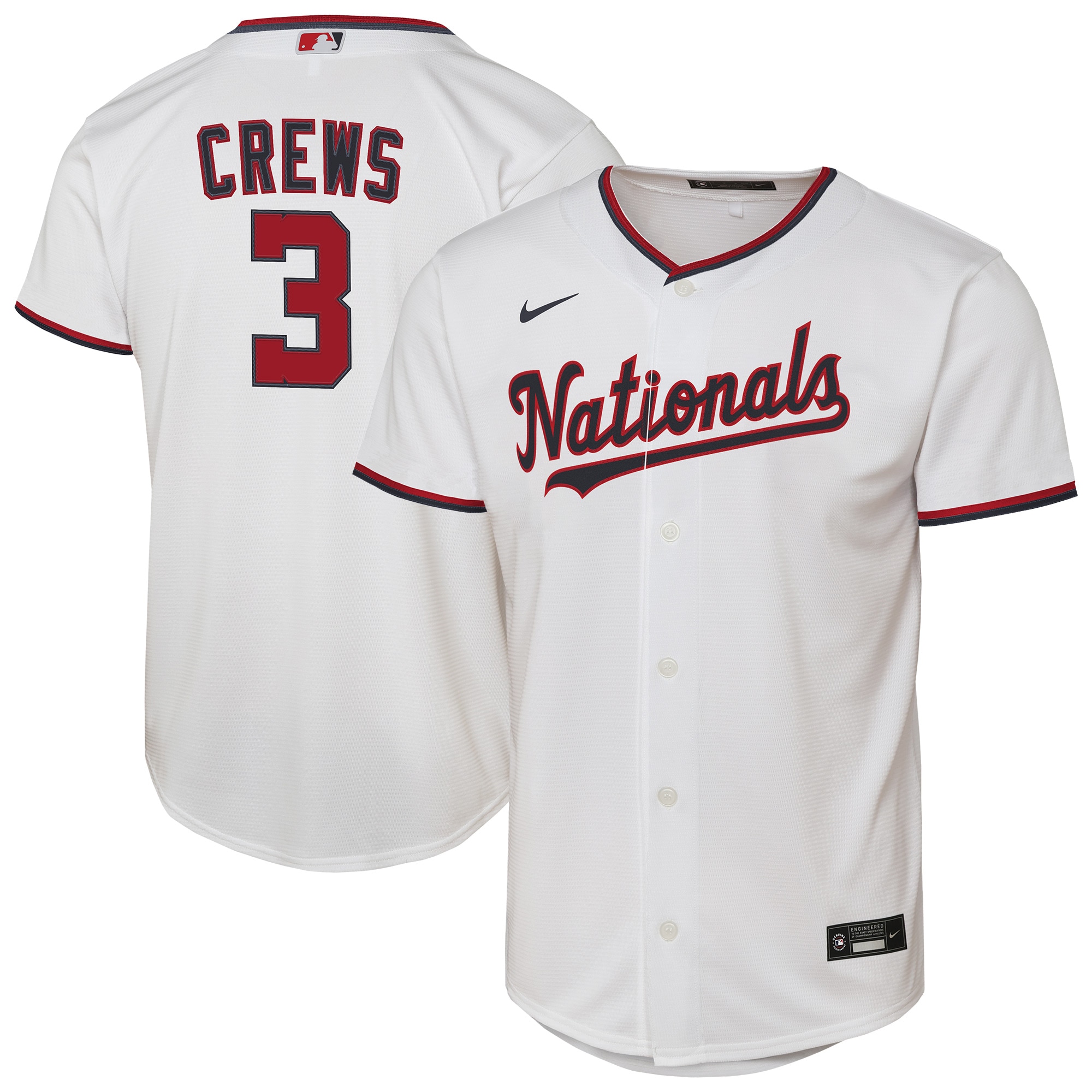 Dylan Crews Washington Nationals Youth Home Jersey - White